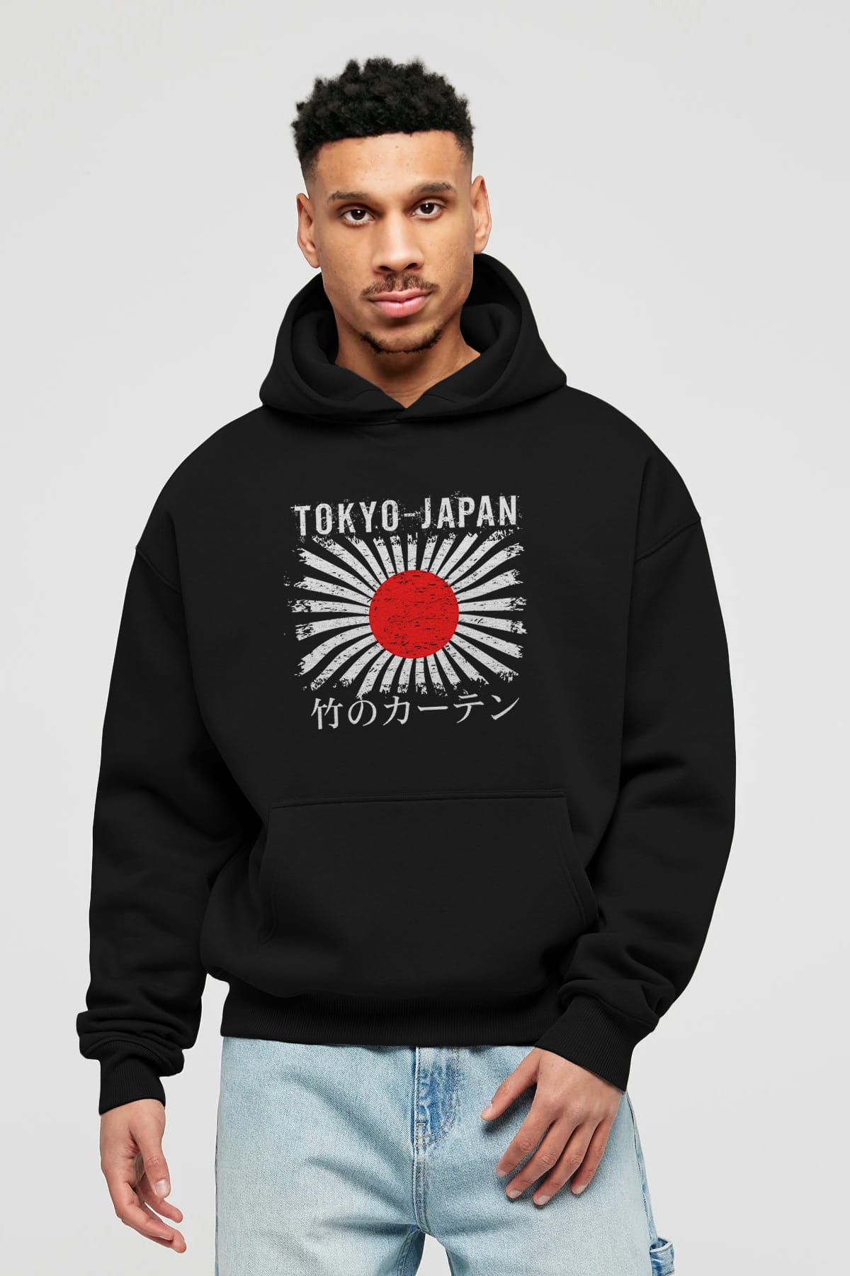 Tokyo Japan Ön Baskılı Oversize Hoodie Kapüşonlu Sweatshirt Erkek Kadın Unisex