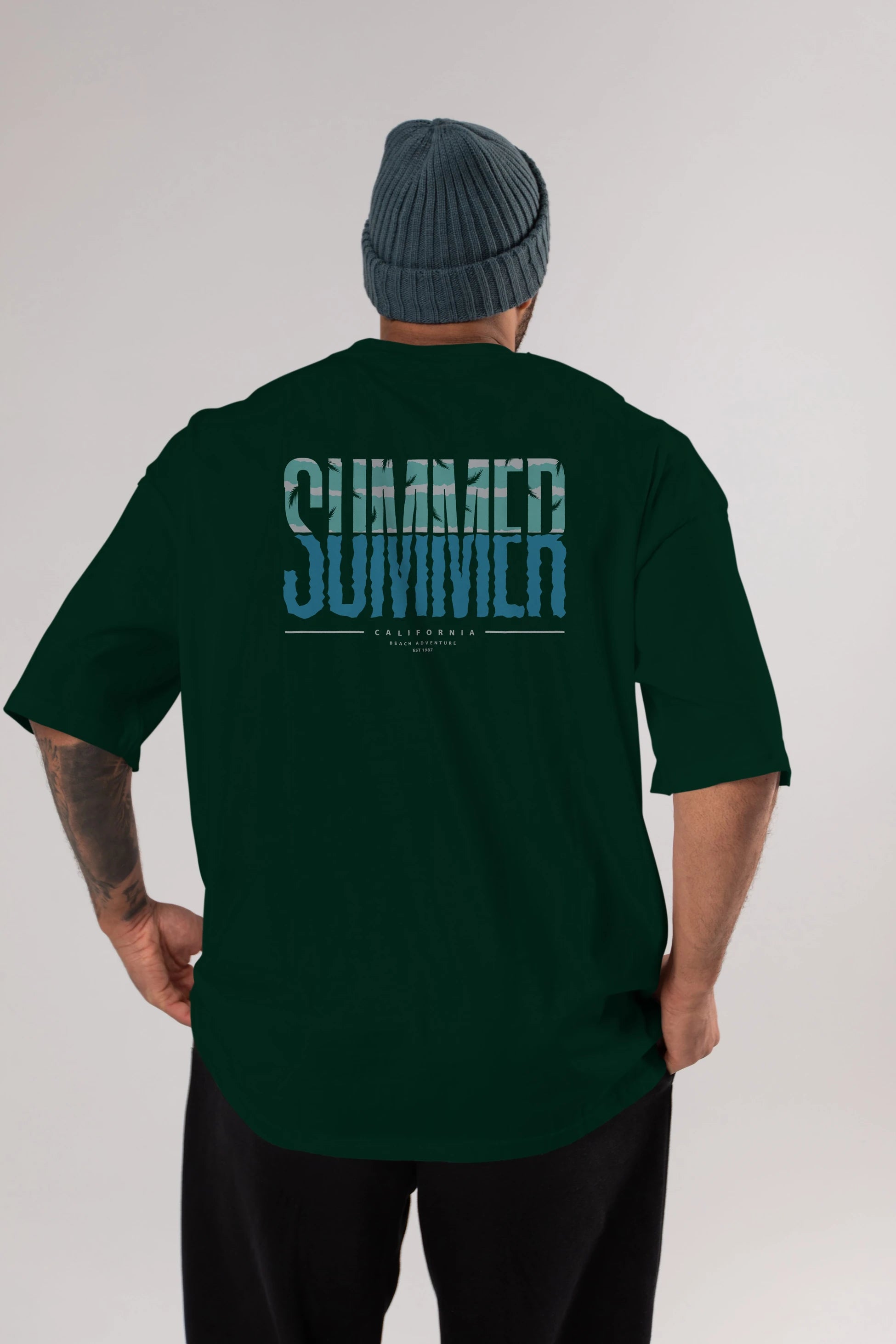 Summer California Arka Baskılı Oversize t-shirt Erkek Kadın Unisex