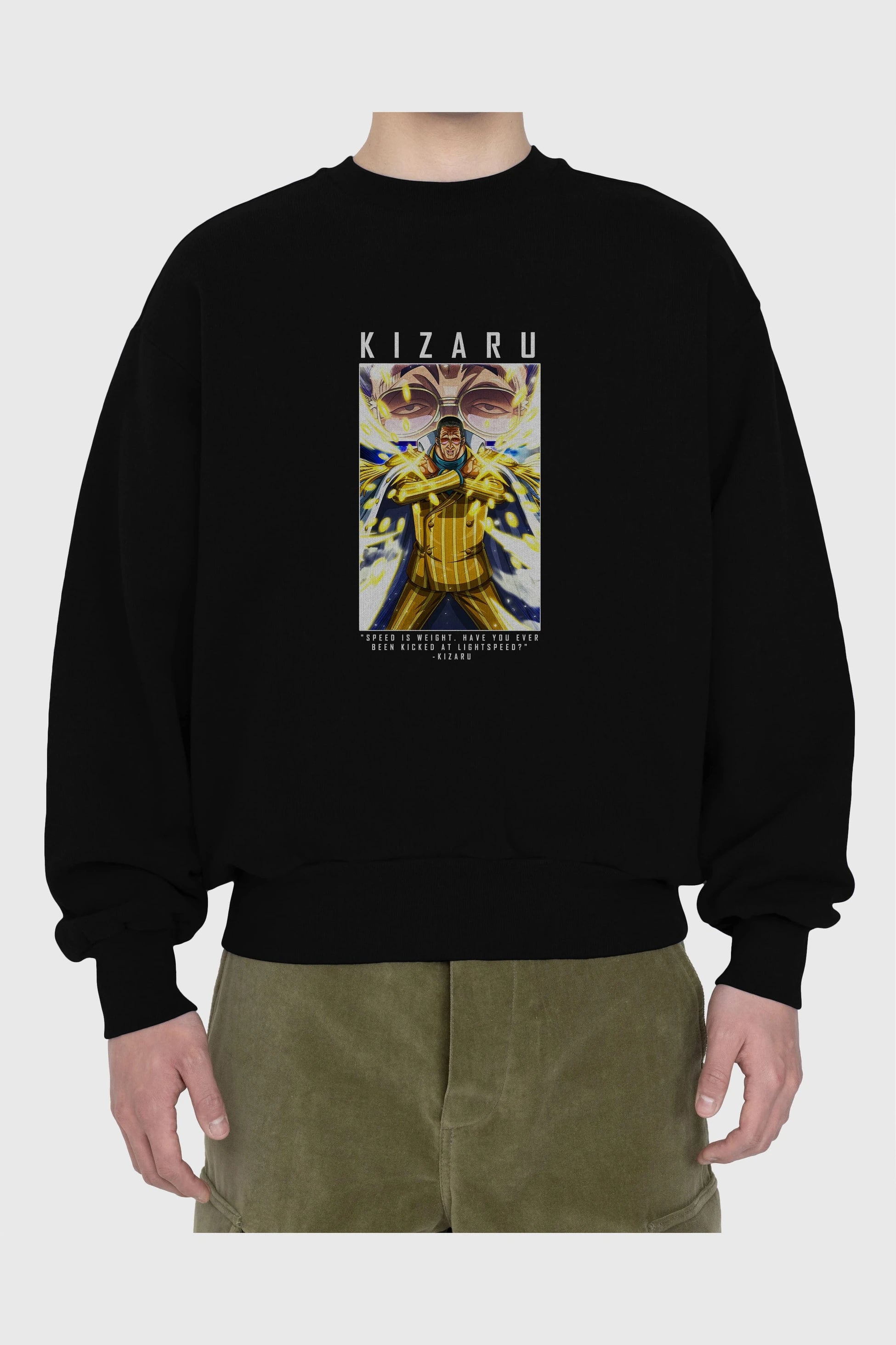 Kizaru Ön Baskılı Anime Oversize Sweatshirt Erkek Kadın Unisex