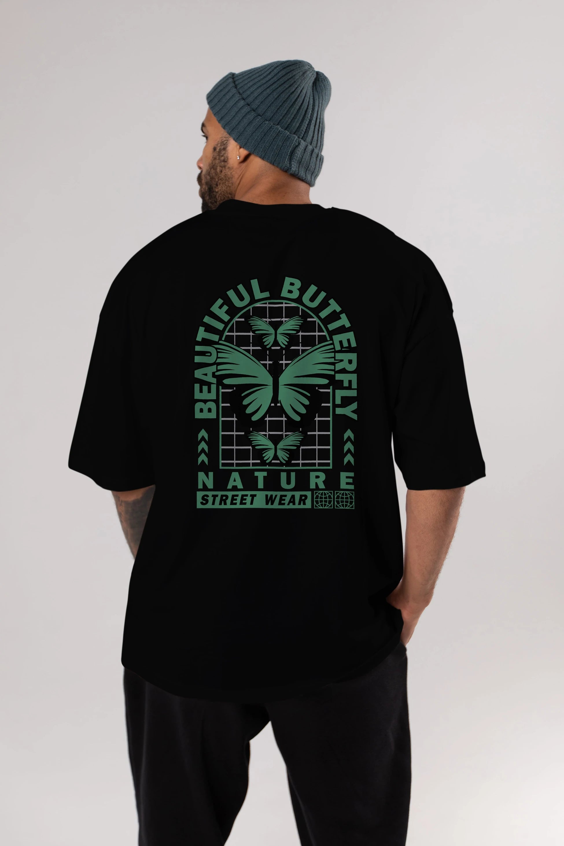 Beautiful Butterfly Arka Baskılı Oversize t-shirt Erkek Kadın Unisex