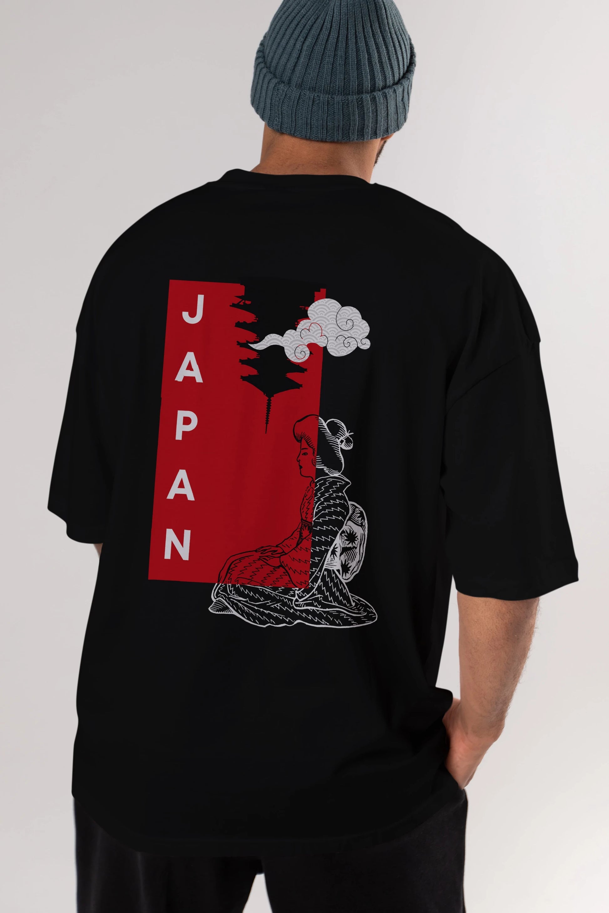 Japan Yazılı Streetwear Arka Baskılı Oversize t-shirt Erkek Kadın Unisex
