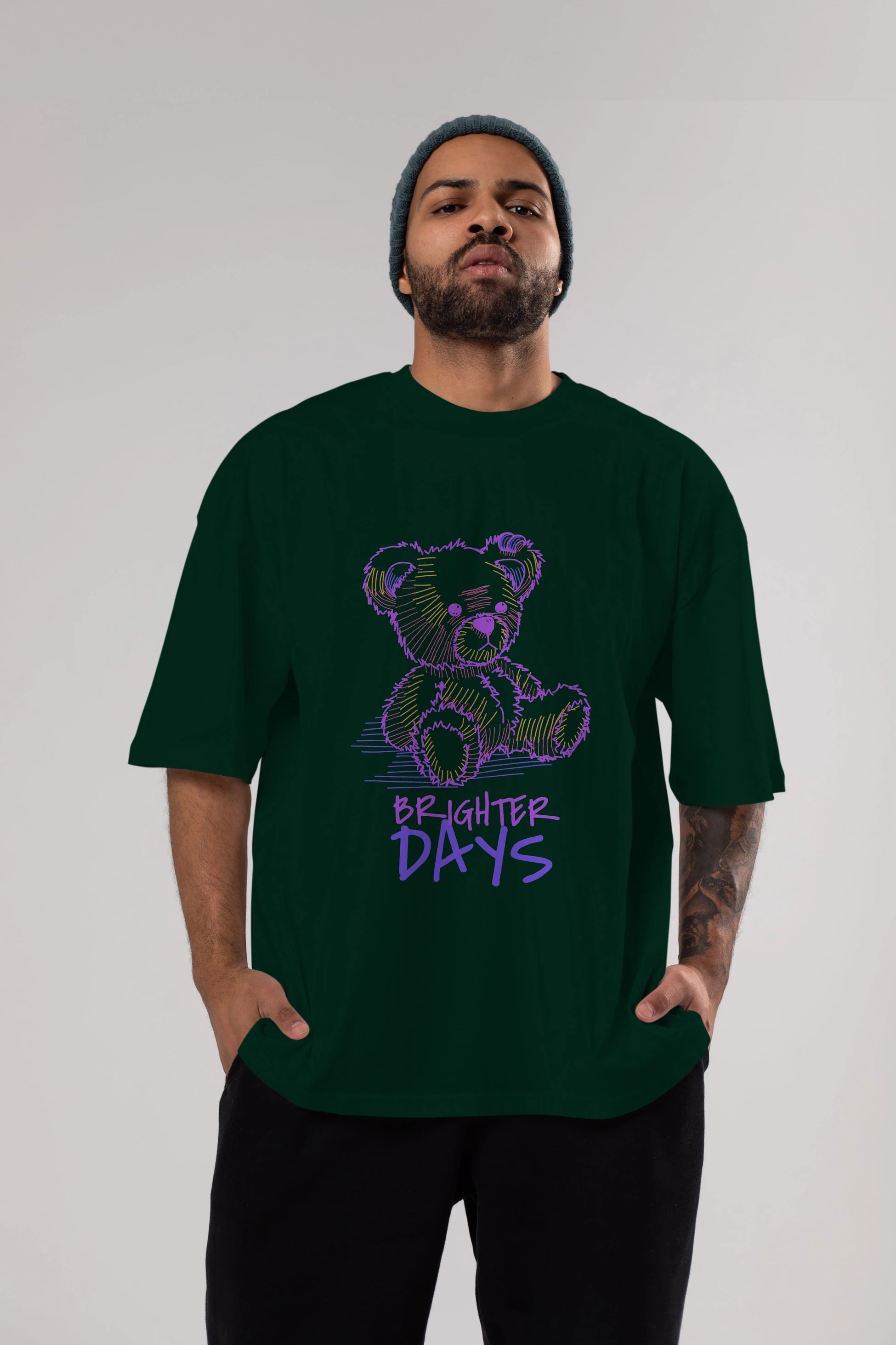 Brighter Days Ön Baskılı Oversize t-shirt Erkek Kadın Unisex