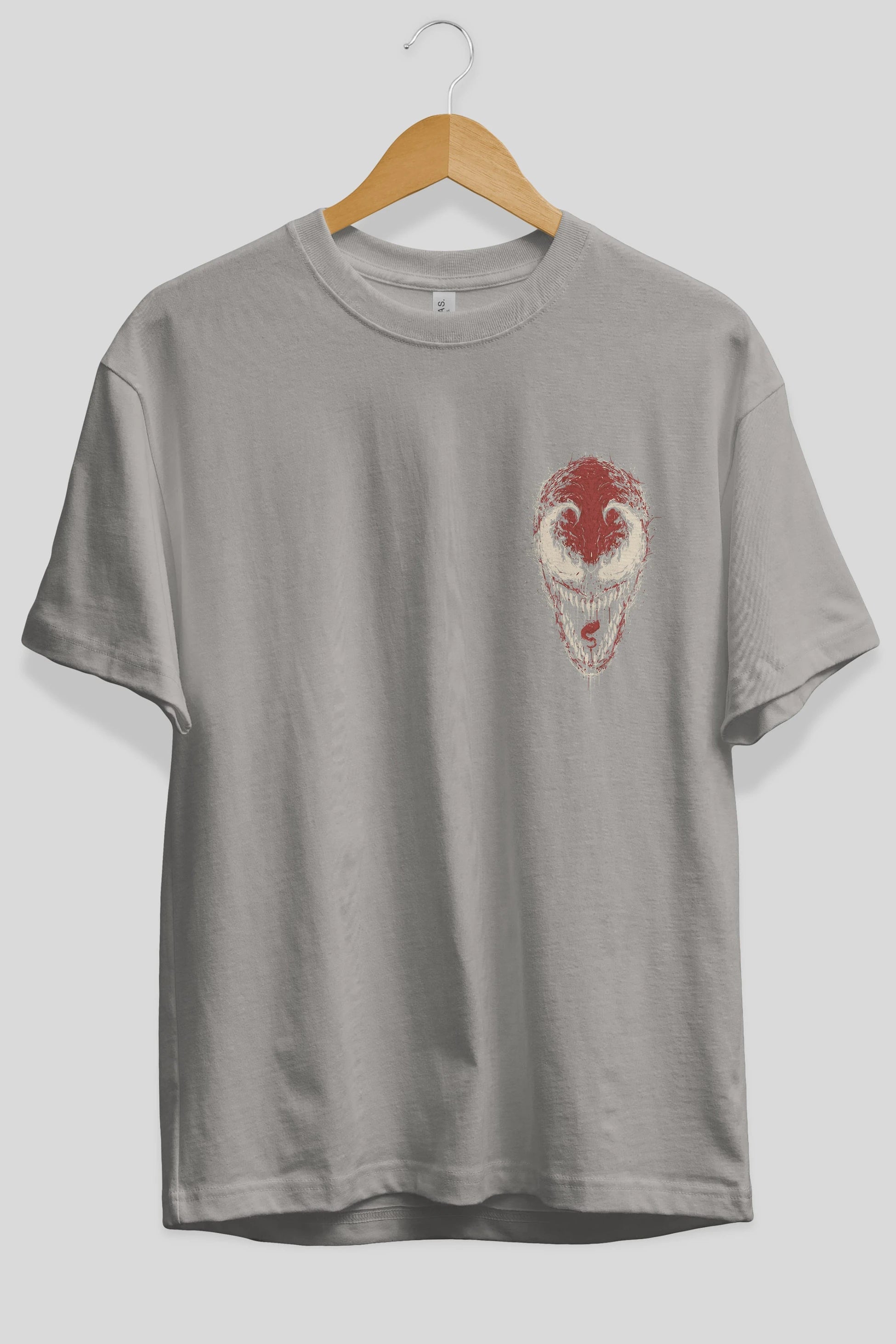 Venom (12) Ön Sol Baskılı Oversize t-shirt Erkek Kadın Unisex %100 Pamuk Bisiklet Yaka tişort