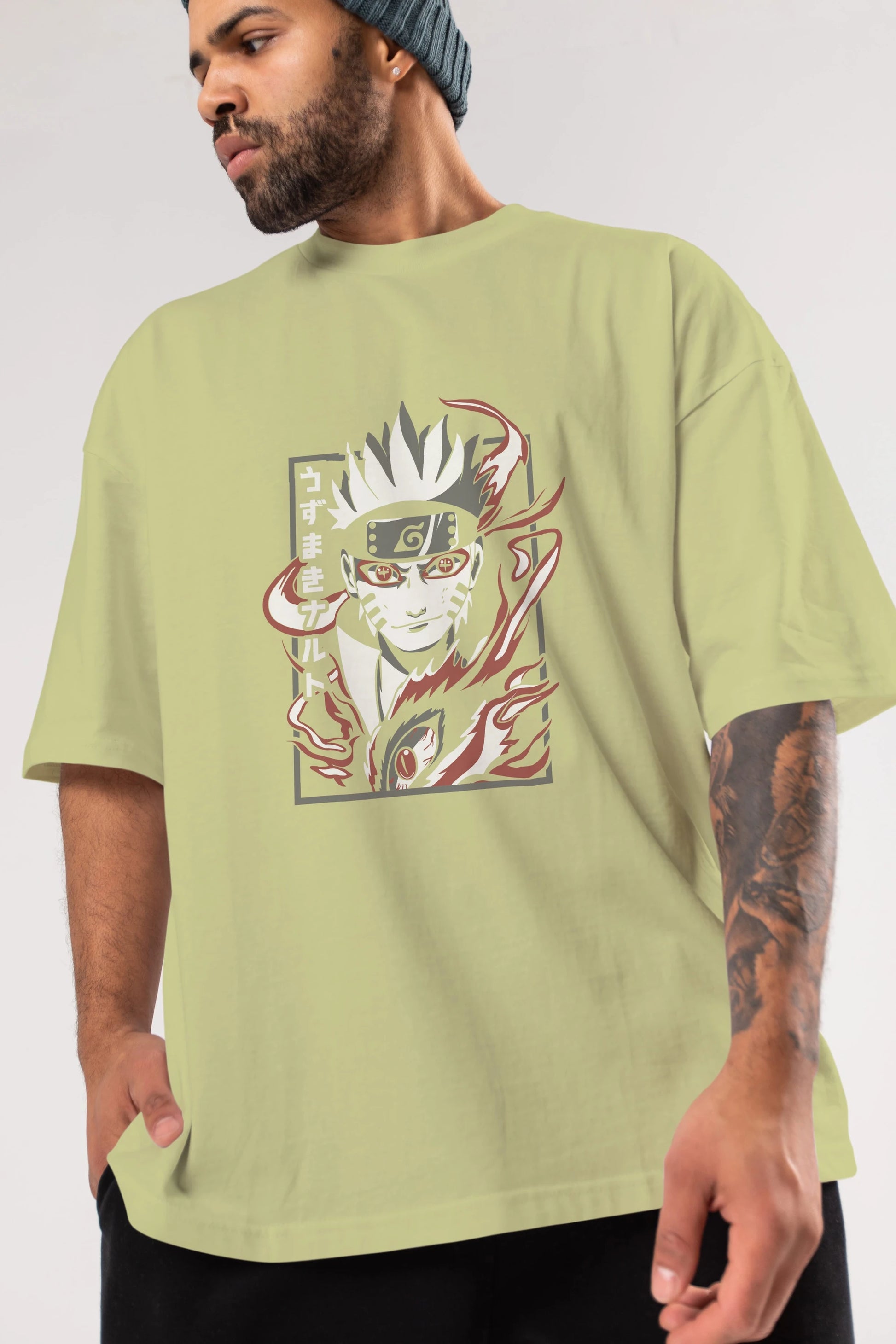 NarutoMod Anime Ön Baskılı Oversize t-shirt %100 pamuk Erkek Kadın Unisex