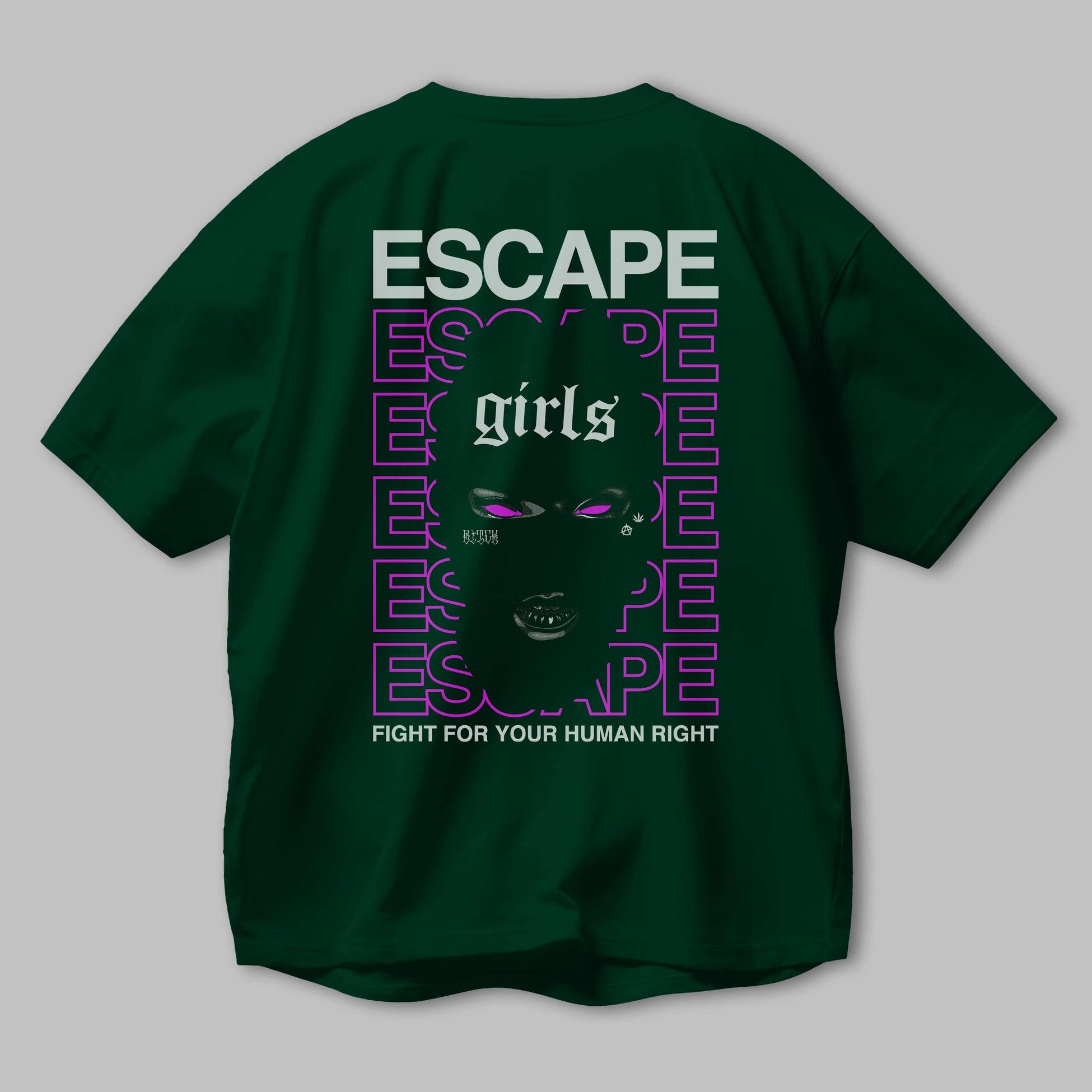 Escape Girl Arka Baskılı Oversize t-shirt Erkek Kadın Unisex