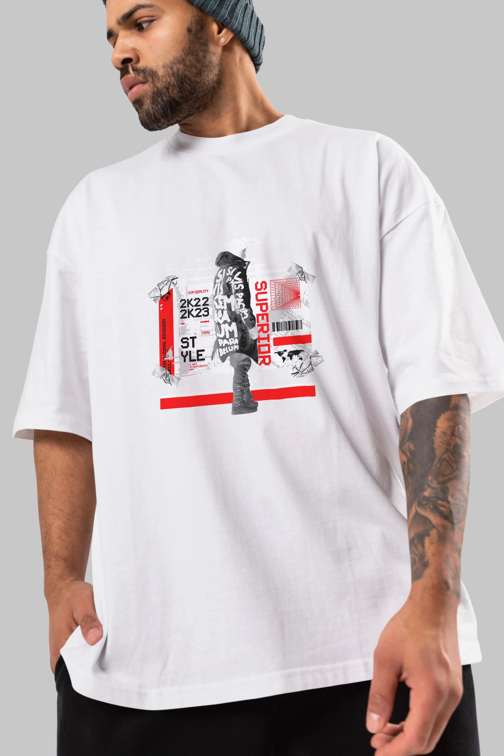 Superior Ön Baskılı Oversize t-shirt Erkek Kadın Unisex