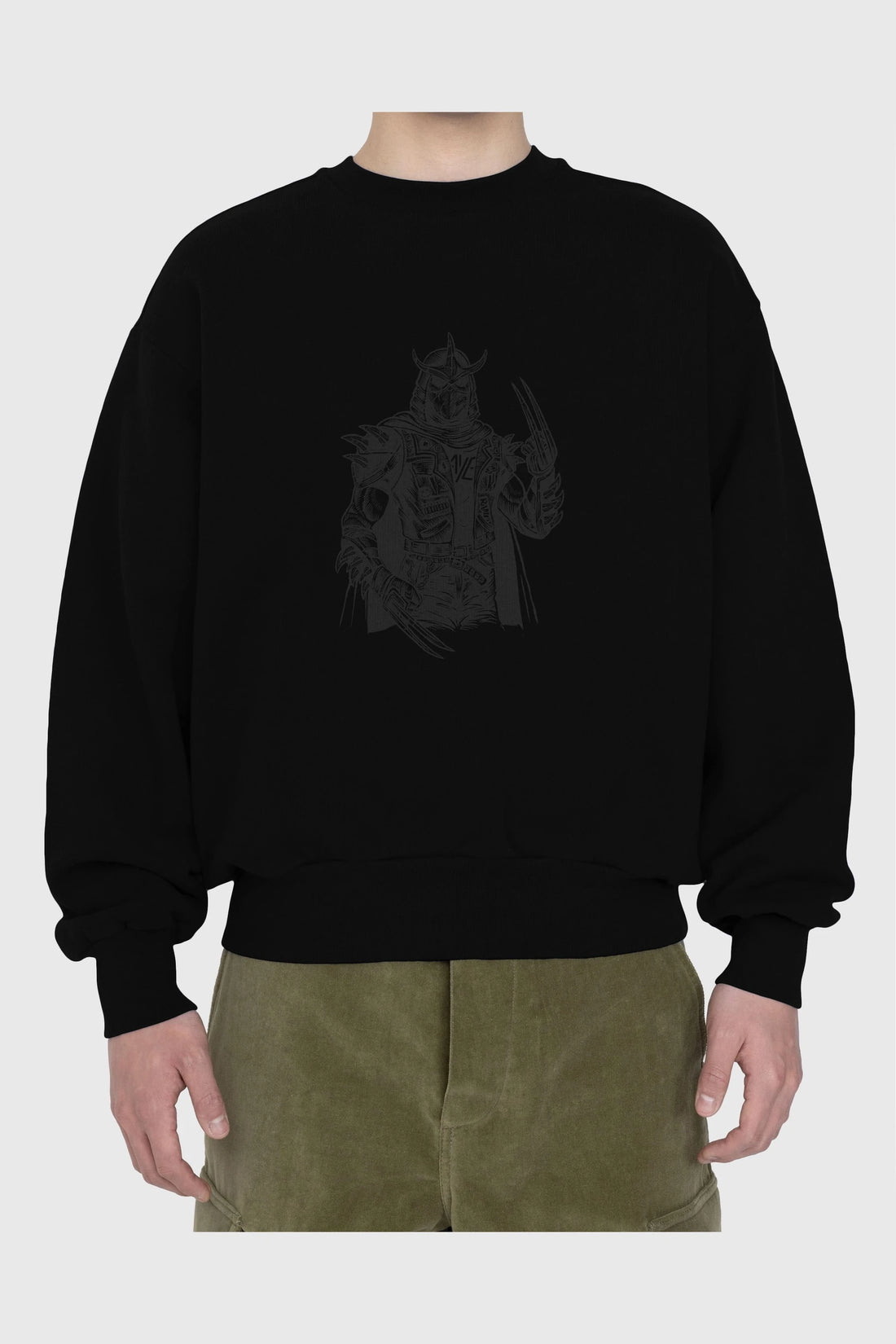 Shredder Punk Ön Baskılı Oversize Sweatshirt Erkek Kadın Unisex