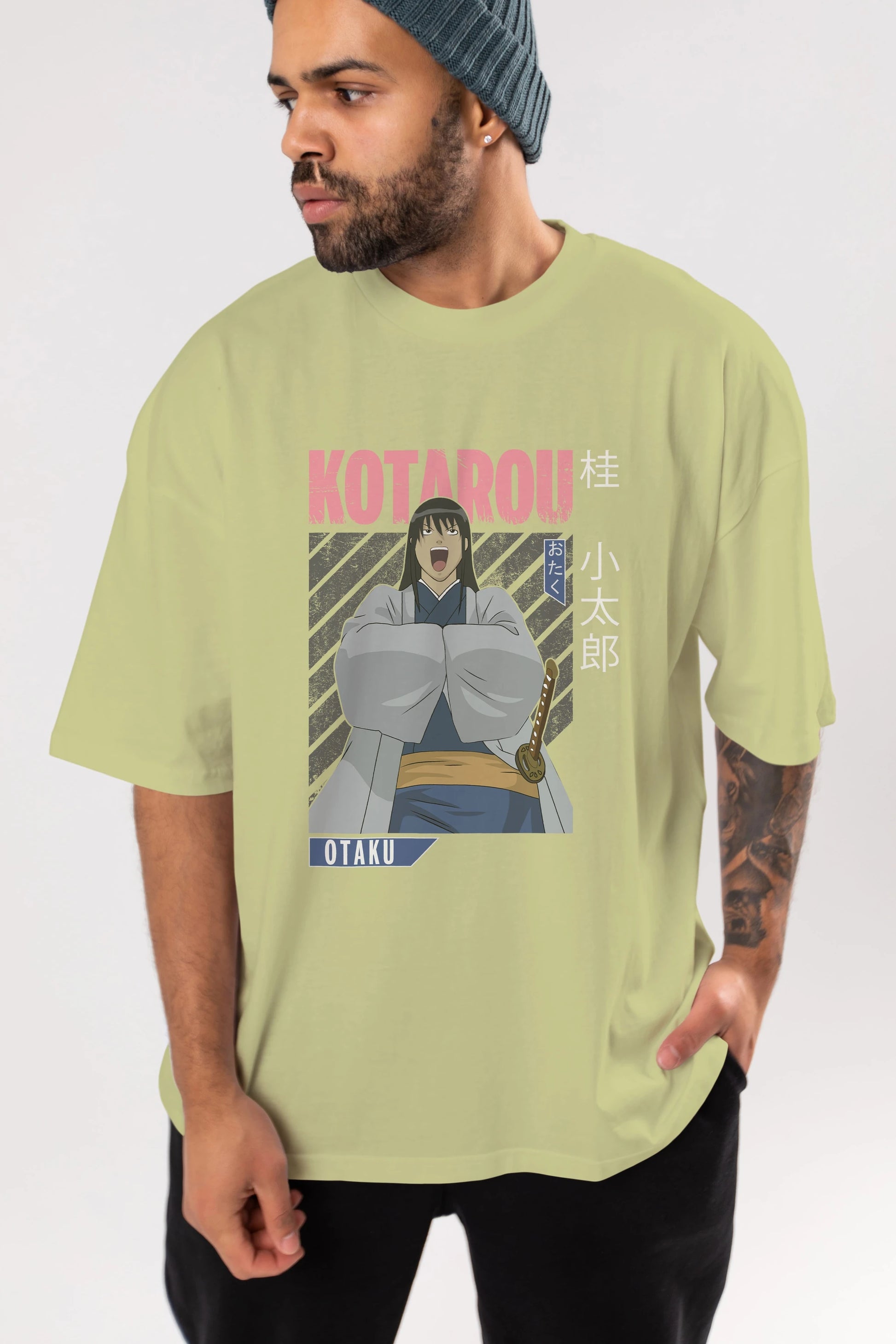 Kotarou Katsura GINTAMA 1 Anime Ön Baskılı Oversize t-shirt %100 pamuk Erkek Kadın Unisex
