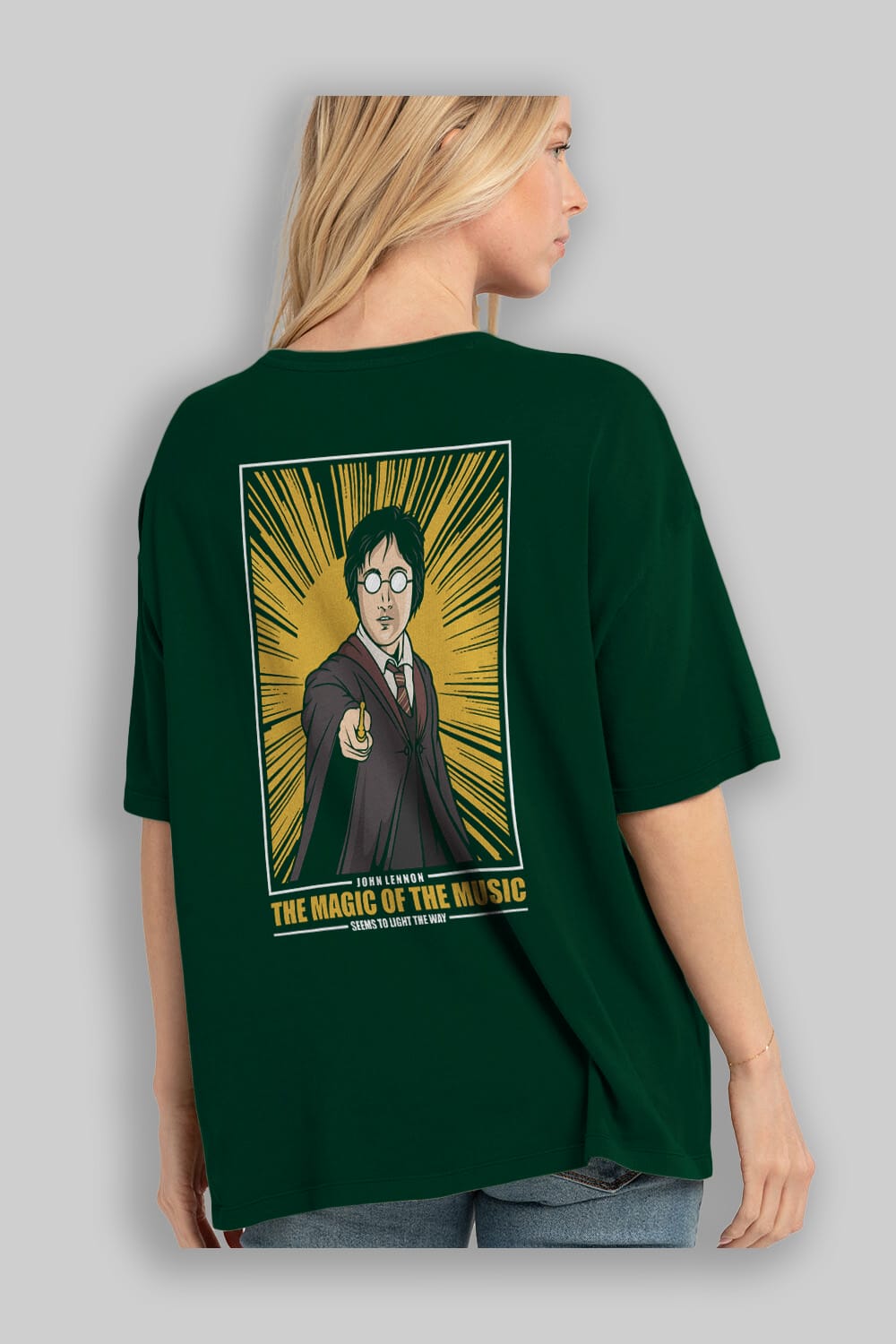 John Potter Arka Baskılı Oversize t-shirt Erkek Kadın Unisex %100 Pamuk tişort