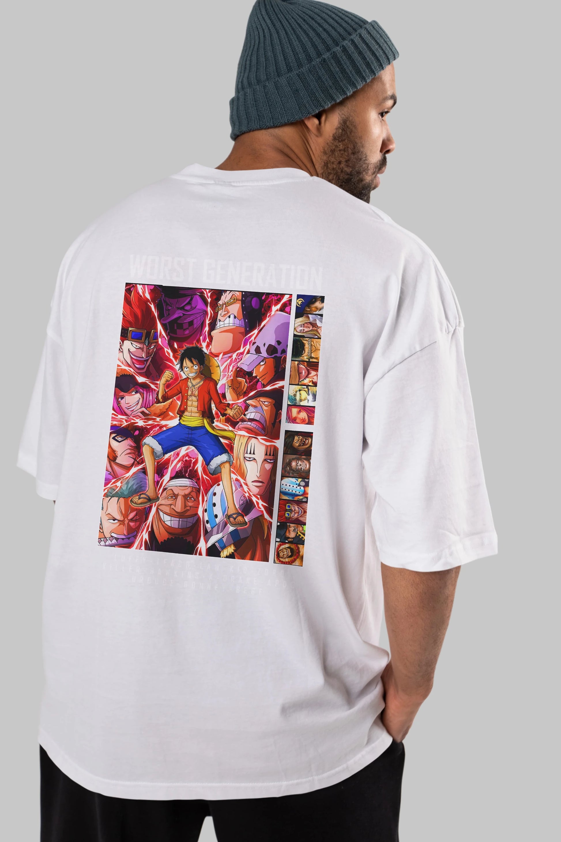 Worst Generation Anime Arka Baskılı Oversize t-shirt Erkek Kadın Unisex %100 pamuk tişort