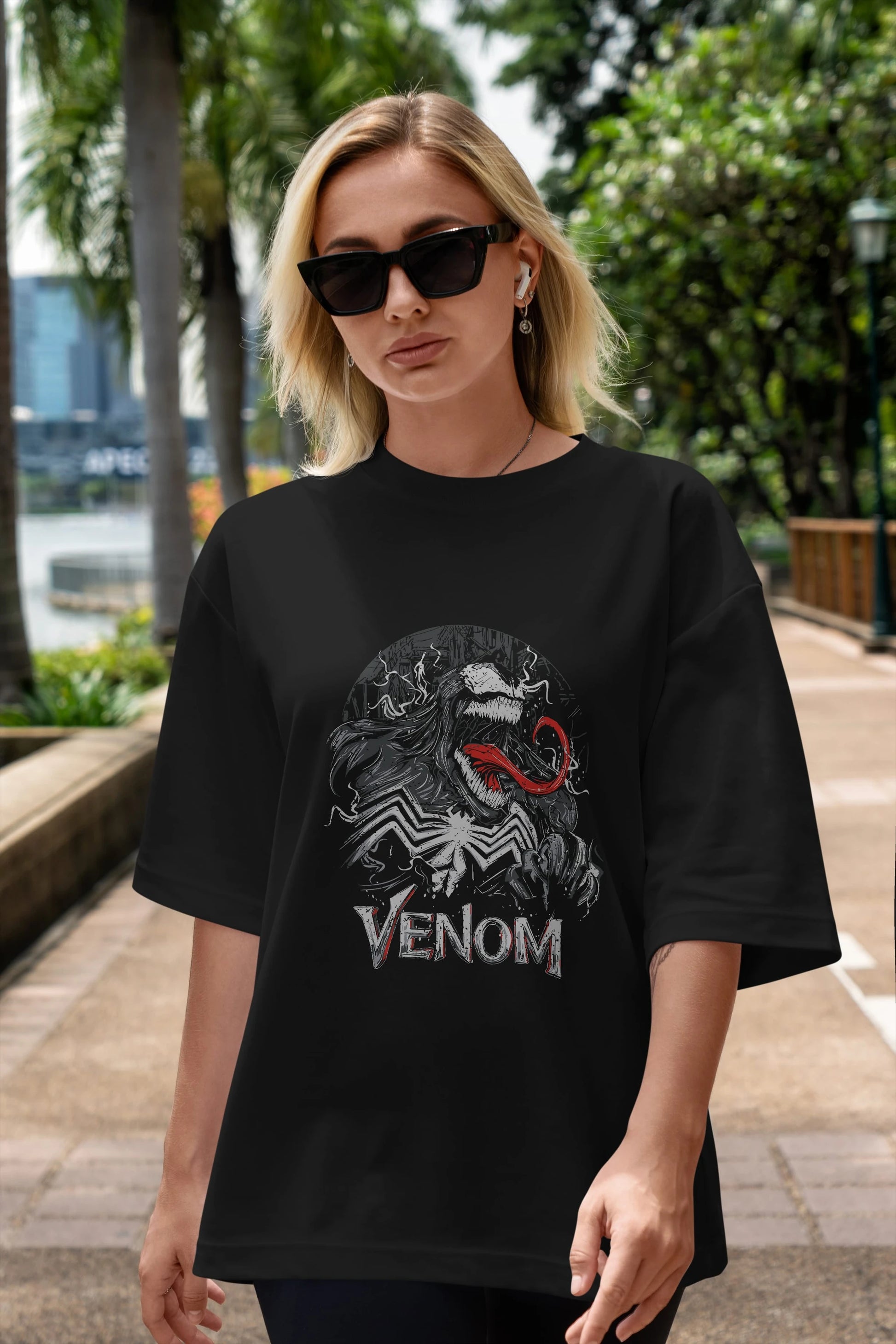 Venom (13) Ön Baskılı Oversize t-shirt Erkek Kadın Unisex %100 Pamuk Bisiklet Yaka tişort