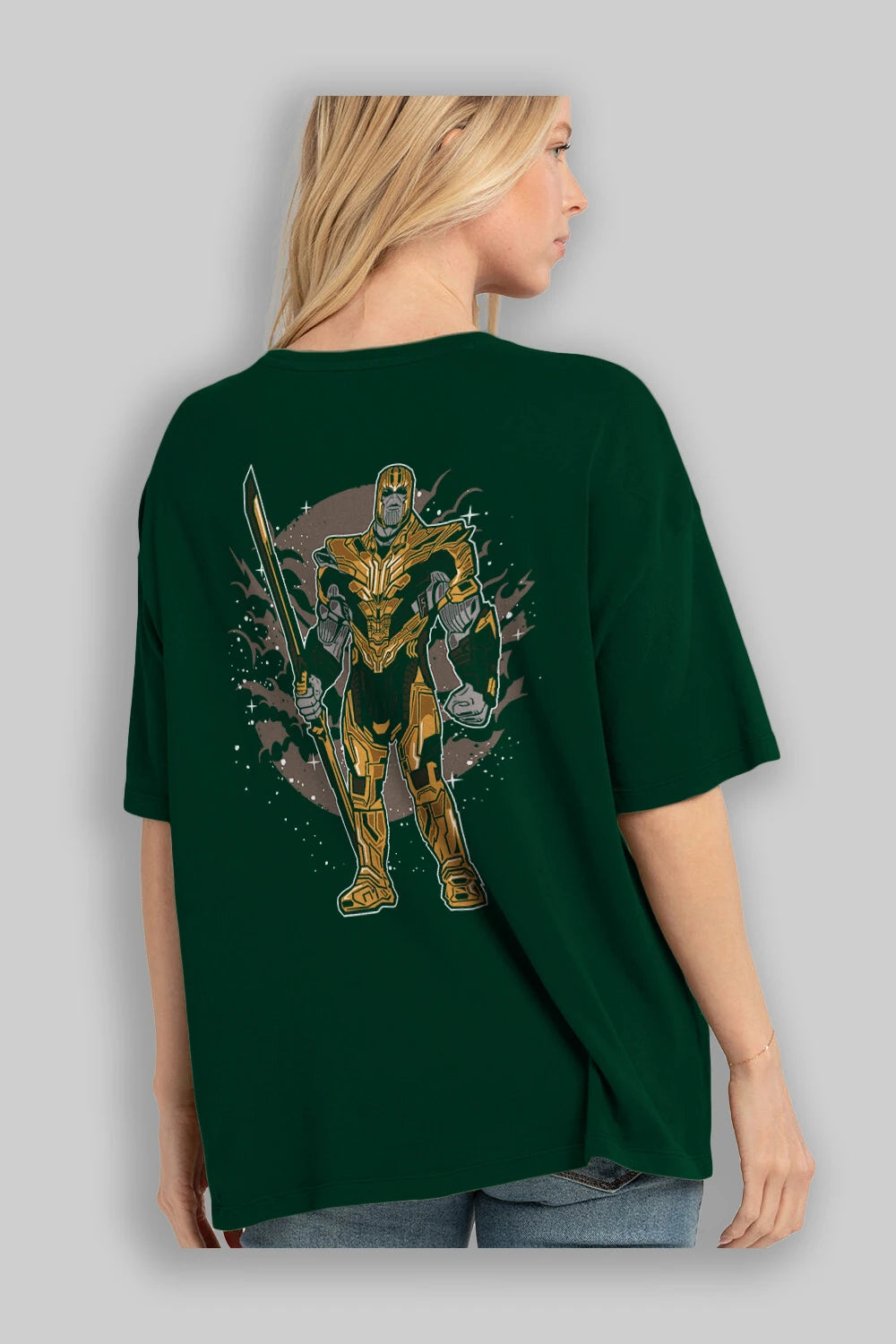 Thanos Arka Baskılı Oversize t-shirt Erkek Kadın Unisex %100 Pamuk