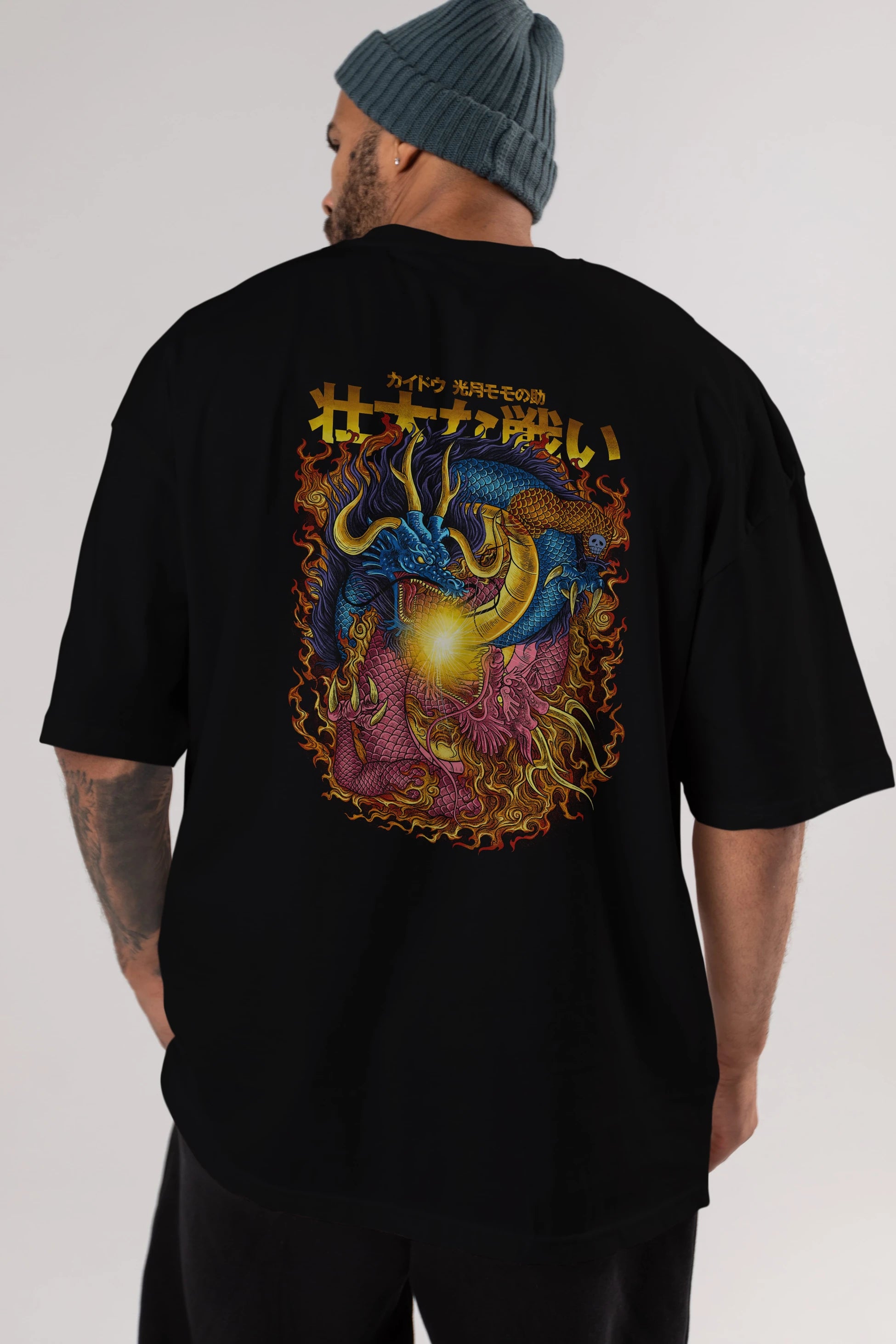 ONE PIECE (4) Anime Arka Baskılı Oversize t-shirt Erkek Kadın Unisex