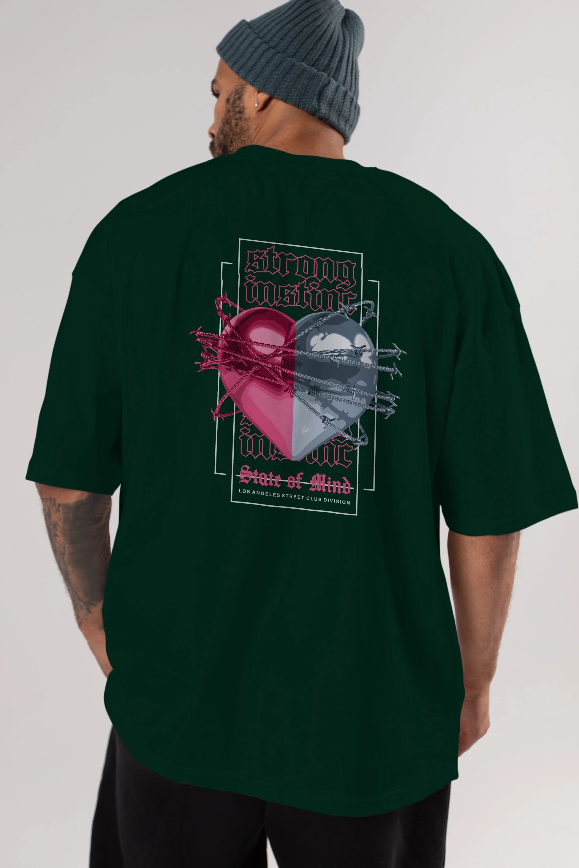 State of Mind Arka Baskılı Oversize t-shirt Erkek Kadın Unisex