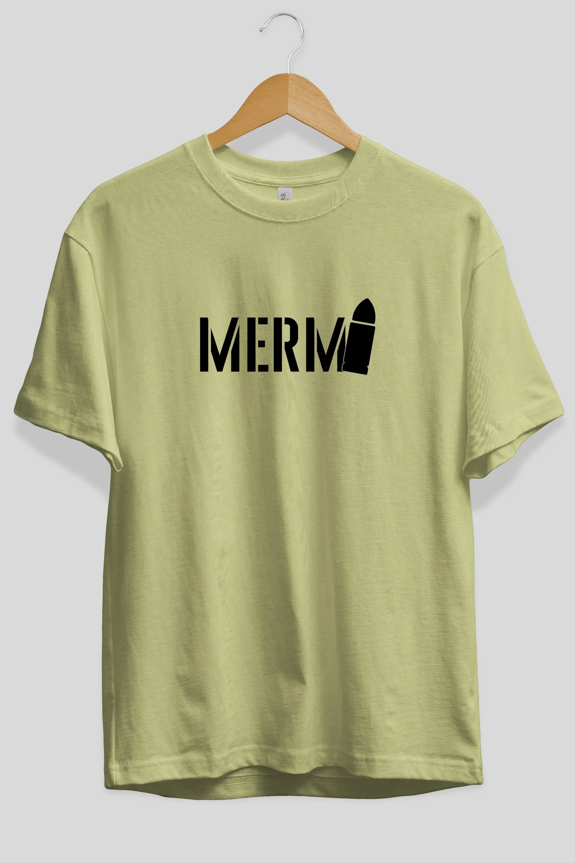 Mermi Ön Baskılı Oversize t-shirt %100 pamuk Erkek Kadın Unisex