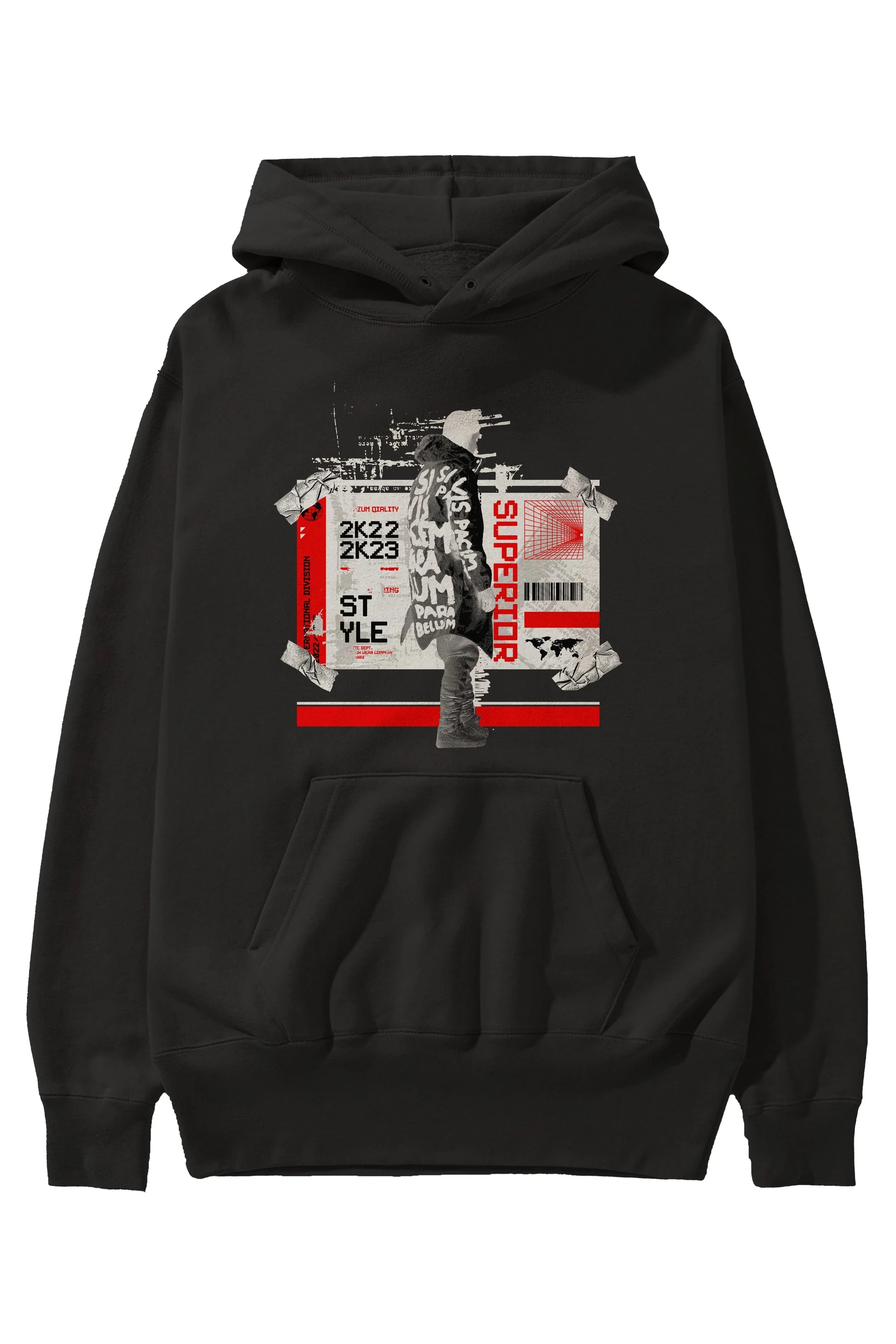 Superior Ön Baskılı Hoodie Oversize Kapüşonlu Sweatshirt Erkek Kadın Unisex
