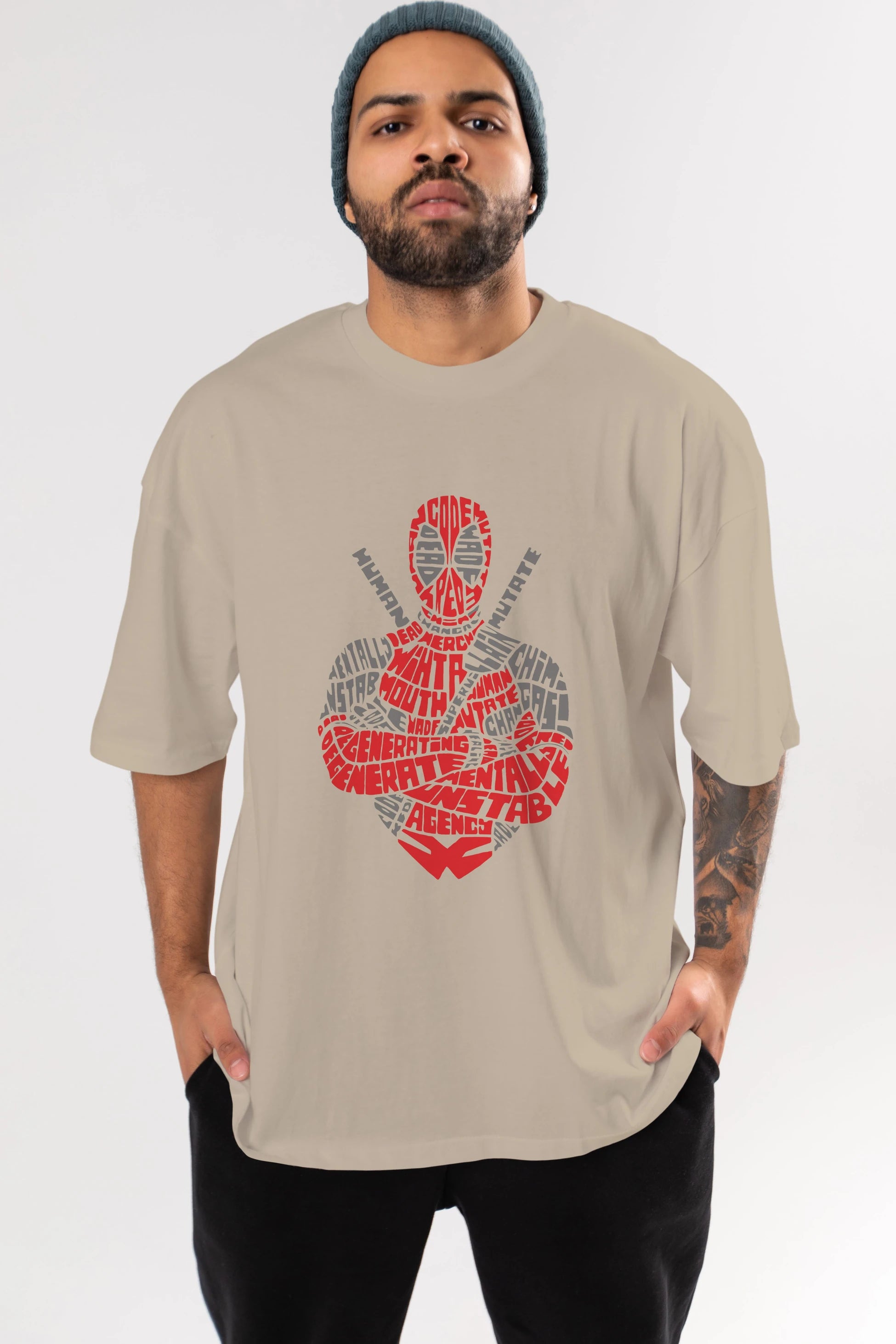 Deadpool (16) Ön Baskılı Oversize t-shirt Erkek Kadın Unisex %100 Pamuk Bisiklet Yaka tişort