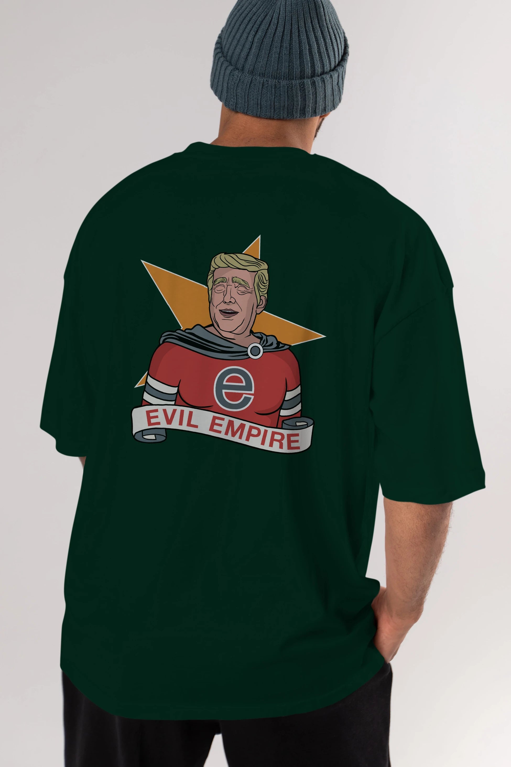 Evil Empire Trump Arka Baskılı Oversize t-shirt Erkek Kadın Unisex %100 Pamuk tişort