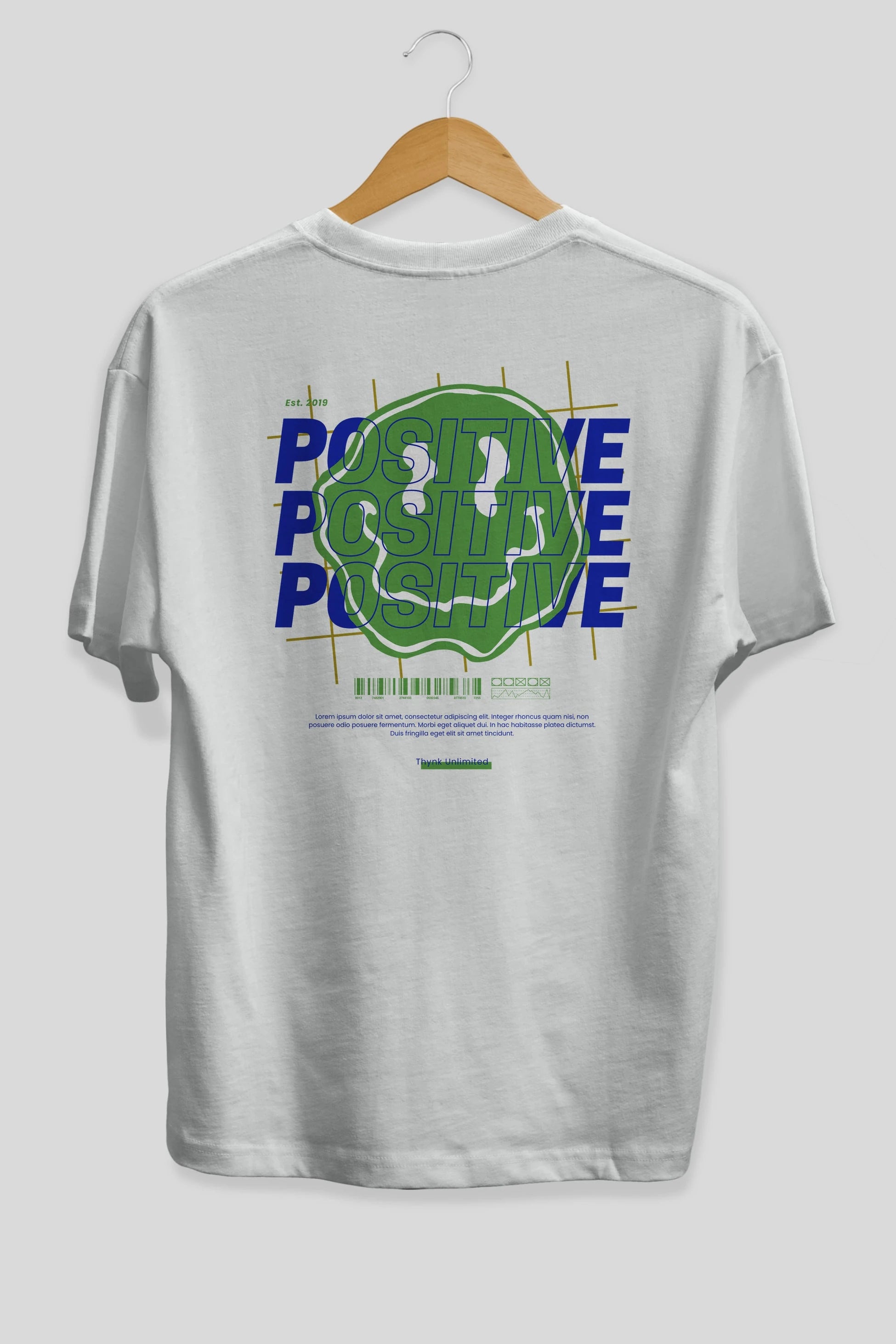 Positive 2 Arka Baskılı Oversize t-shirt Erkek Kadın Unisex