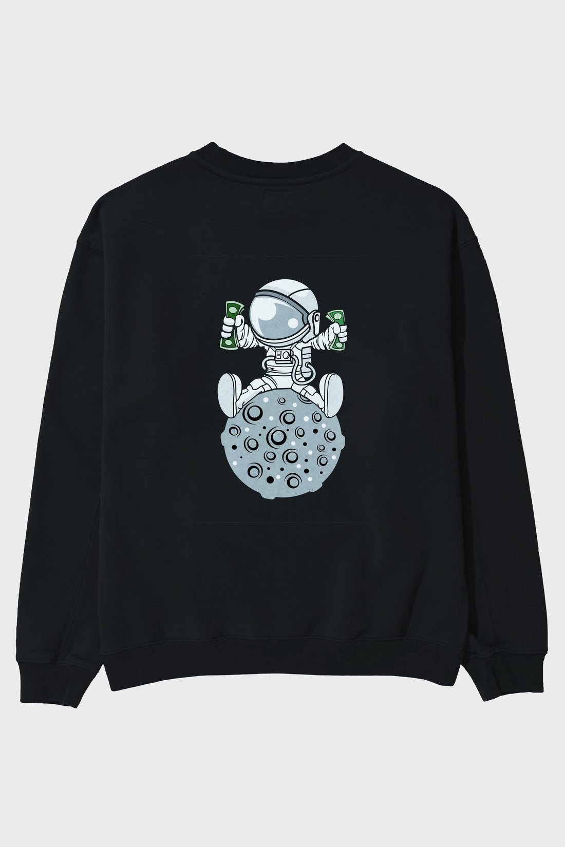Astronaut Dollar Arka Baskılı Oversize Sweatshirt Erkek Kadın Unisex
