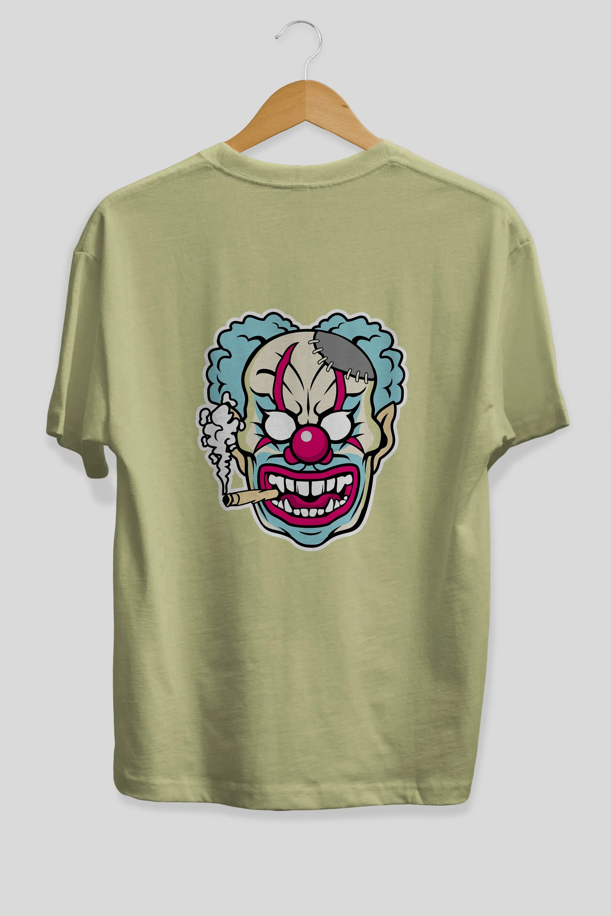 Clown Beast Arka Baskılı Oversize t-shirt Erkek Kadın Unisex %100 Pamuk tişort