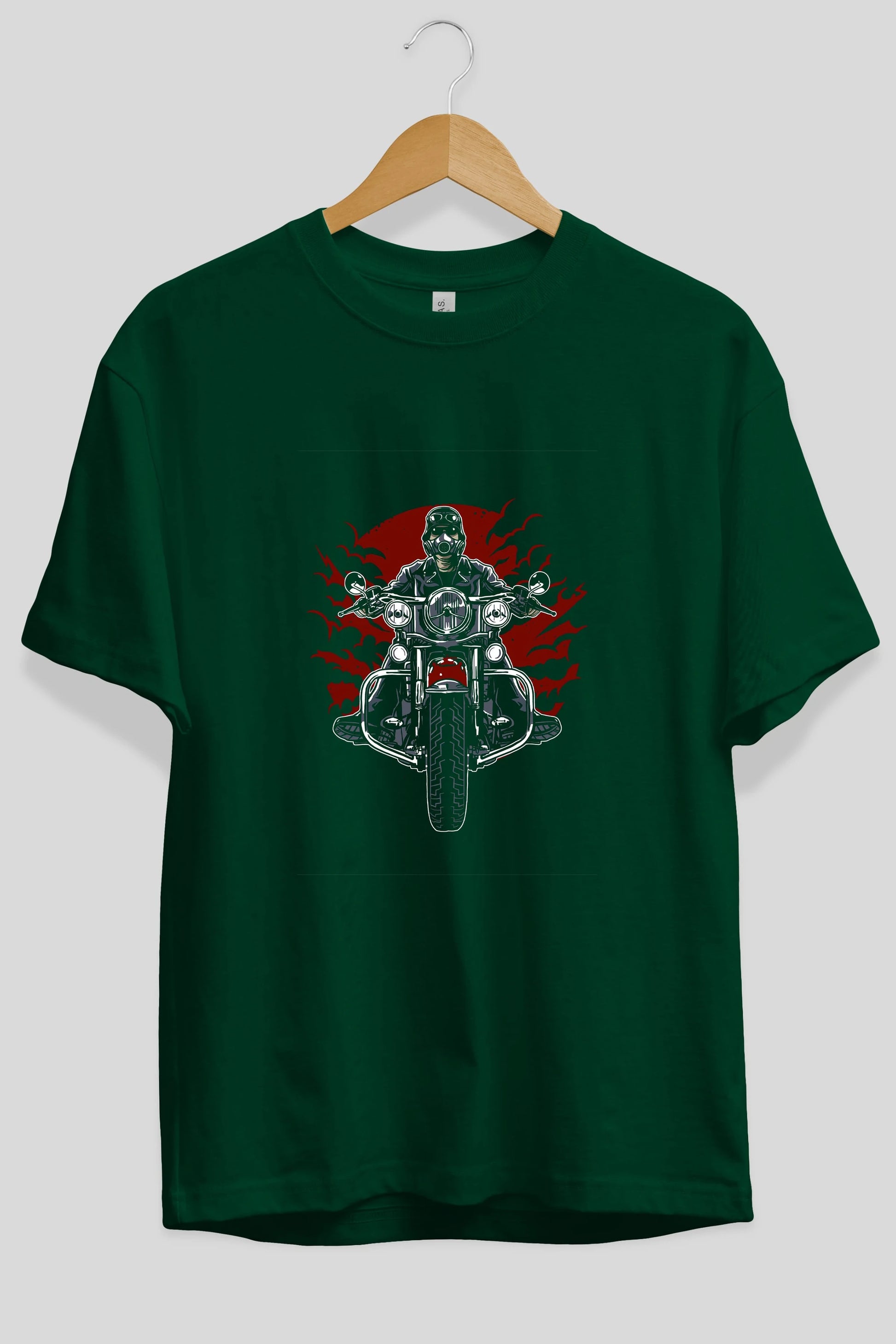 Wild Biker Ön Baskılı Oversize t-shirt Erkek Kadın Unisex %100 Pamuk tişort