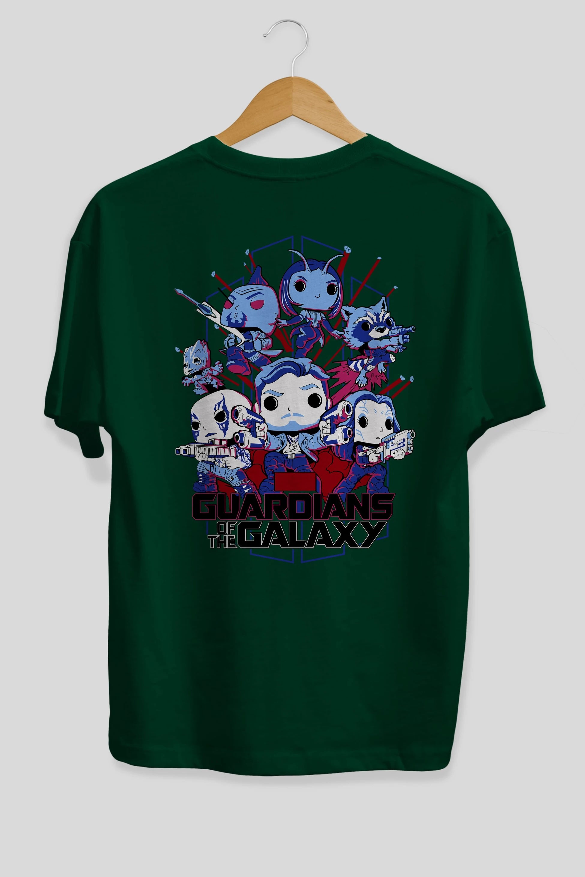 Guardians of the Galaxy Arka Baskılı Oversize t-shirt Erkek Kadın Unisex %100 Pamuk Bisiklet Yaka tişort