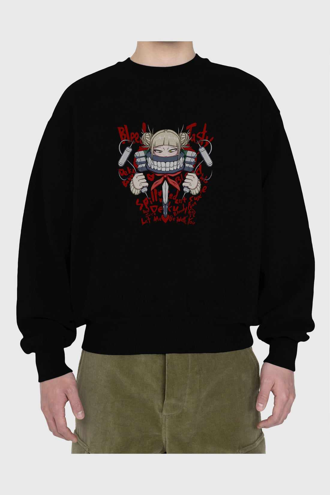 Himiko Toga 1 Anime Ön Baskılı Oversize Sweatshirt Erkek Kadın Unisex