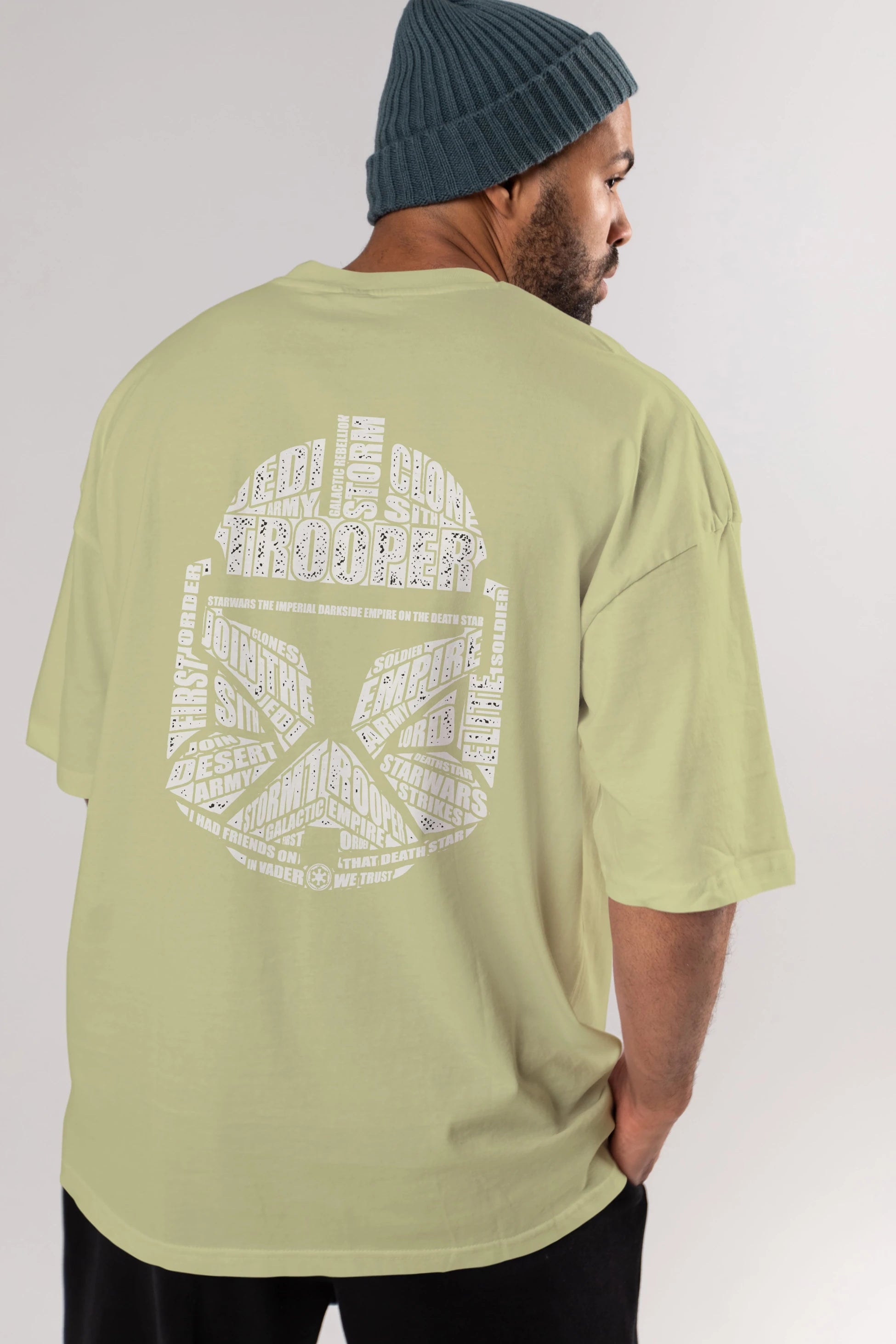 Trooper Arka Baskılı Oversize t-shirt %100 pamuk Erkek Kadın Unisex