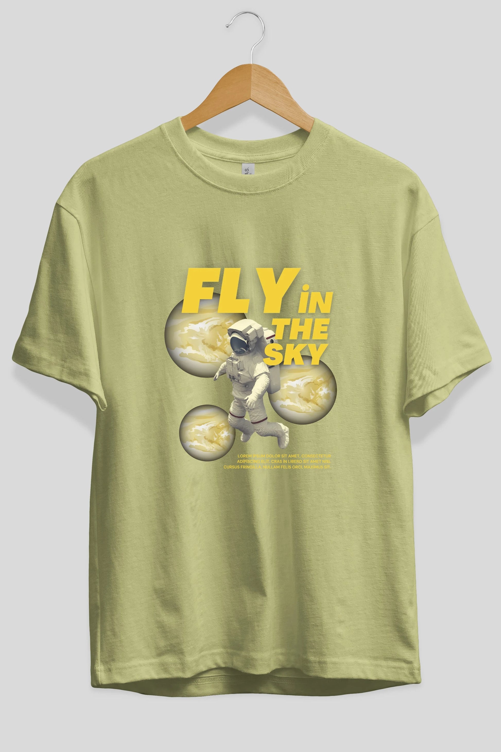 Fly in The Sky Ön Baskılı Oversize t-shirt Erkek Kadın Unisex