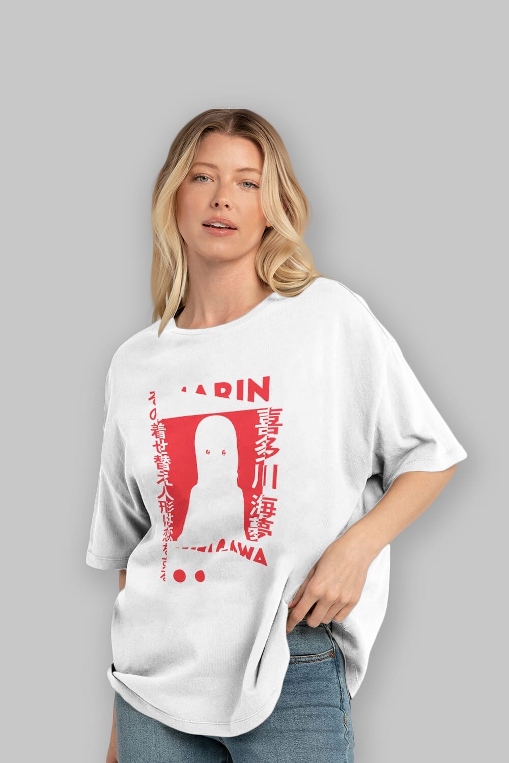 MARIN KITAGAWA Anime Ön Baskılı Oversize t-shirt %100 pamuk Erkek Kadın Unisex