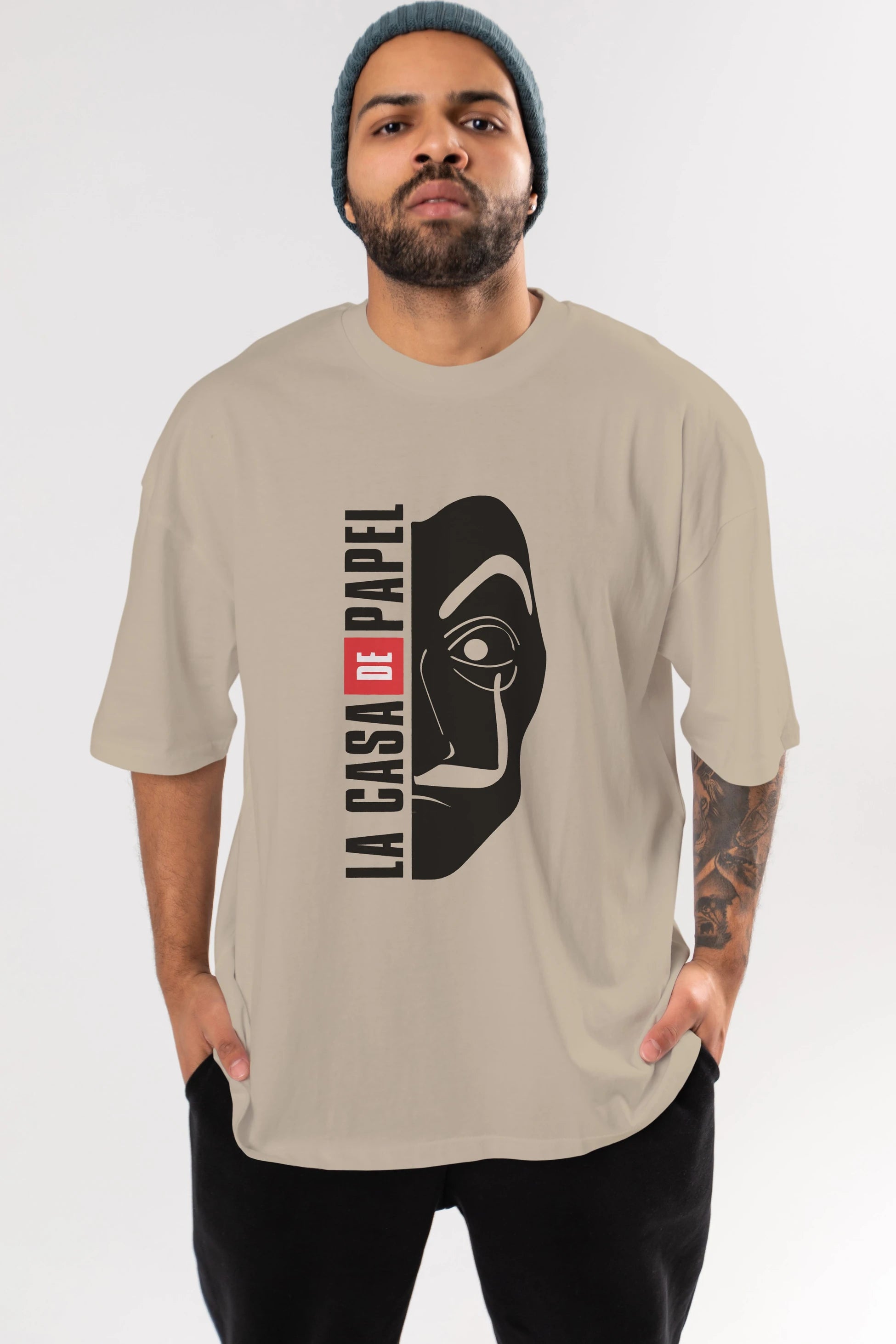 La Casa De Papel (3) Ön Baskılı Oversize t-shirt Erkek Kadın Unisex %100 Pamuk Bisiklet Yaka tişort