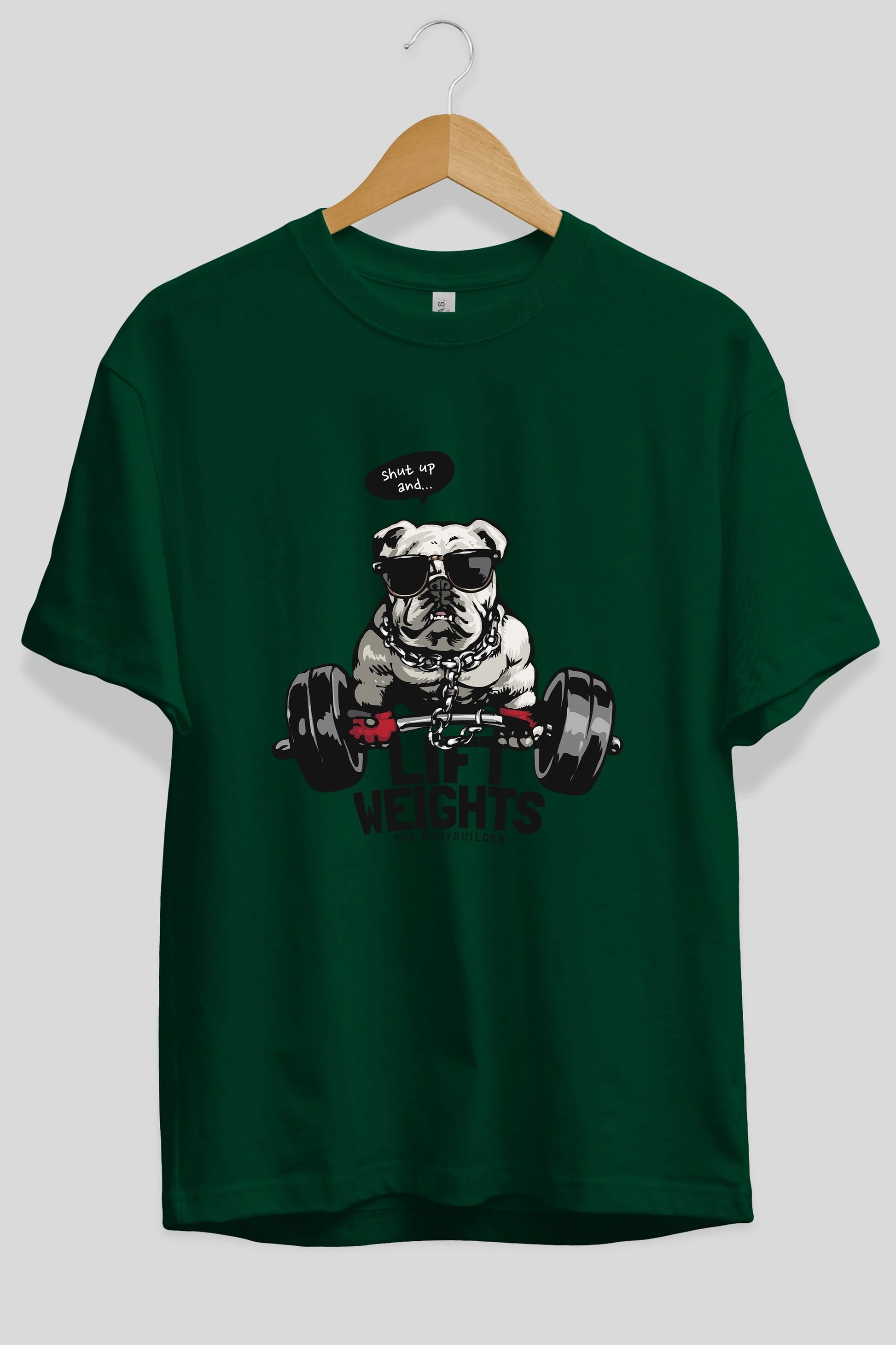 Teddy Bear Lift Weights Ön Baskılı Oversize t-shirt Erkek Kadın Unisex %100 Pamuk