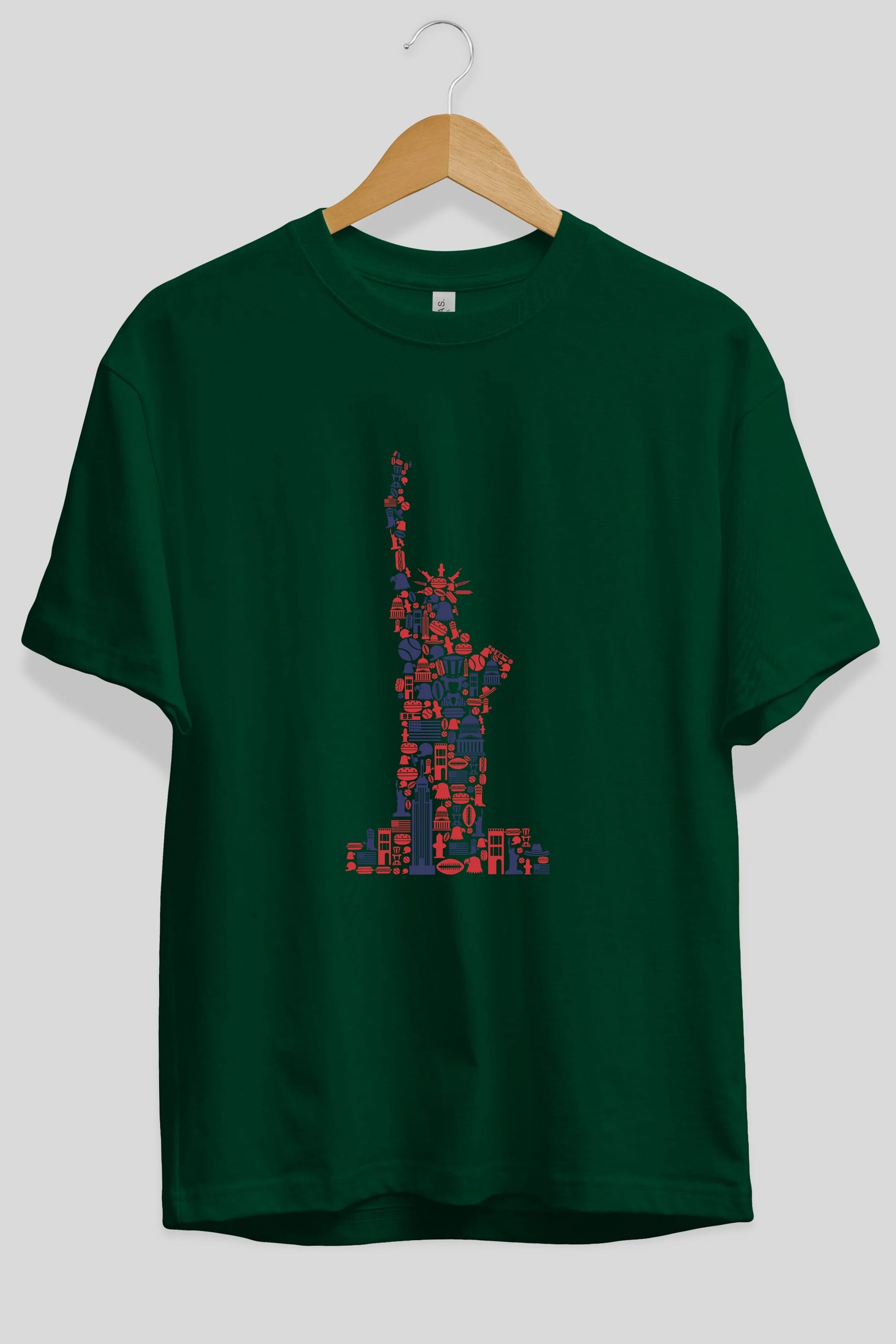 Liberty Ön Baskılı Oversize t-shirt %100 pamuk Erkek Kadın Unisex