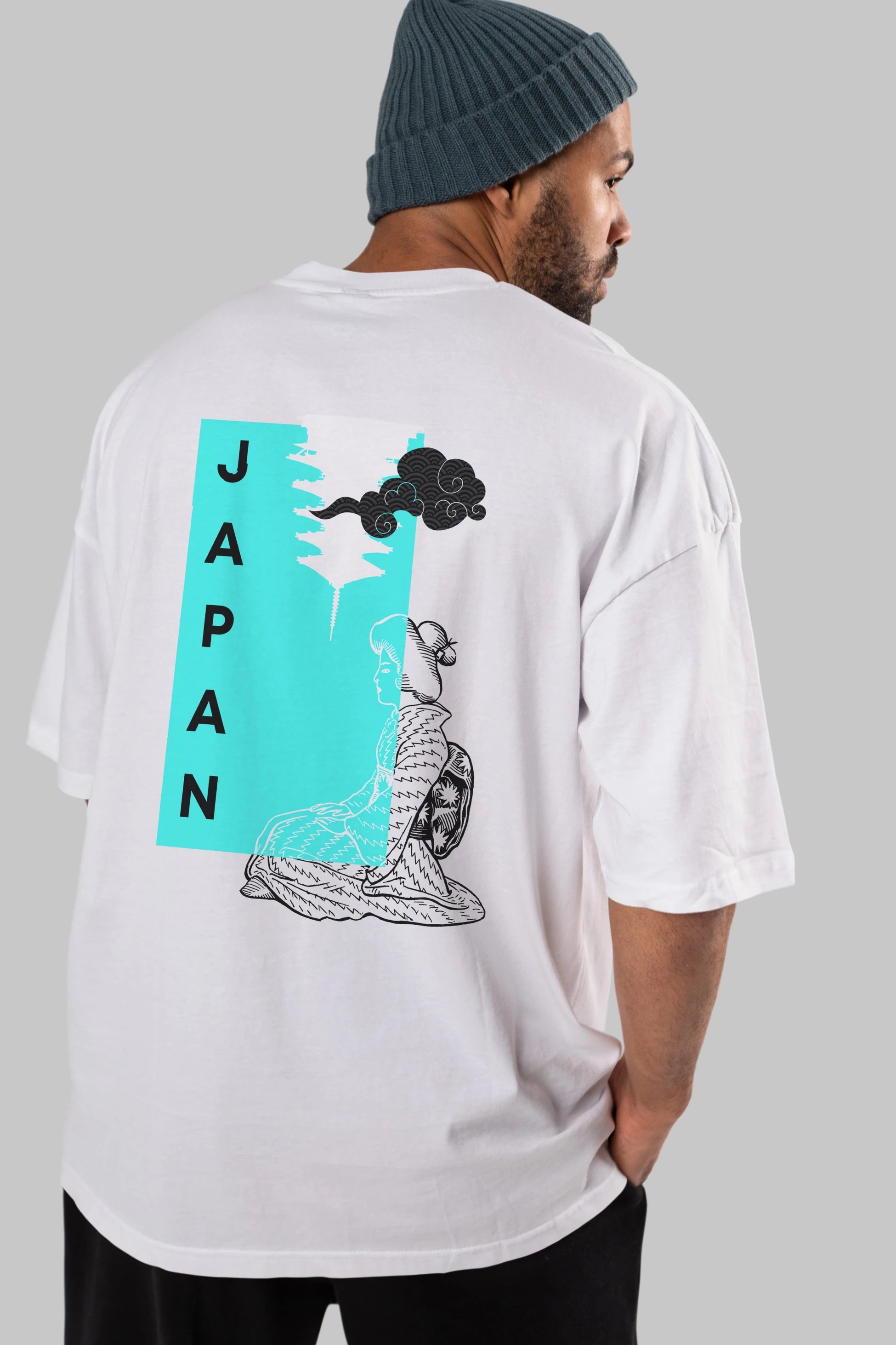 Japan Yazılı Streetwear Arka Baskılı Oversize t-shirt Erkek Kadın Unisex