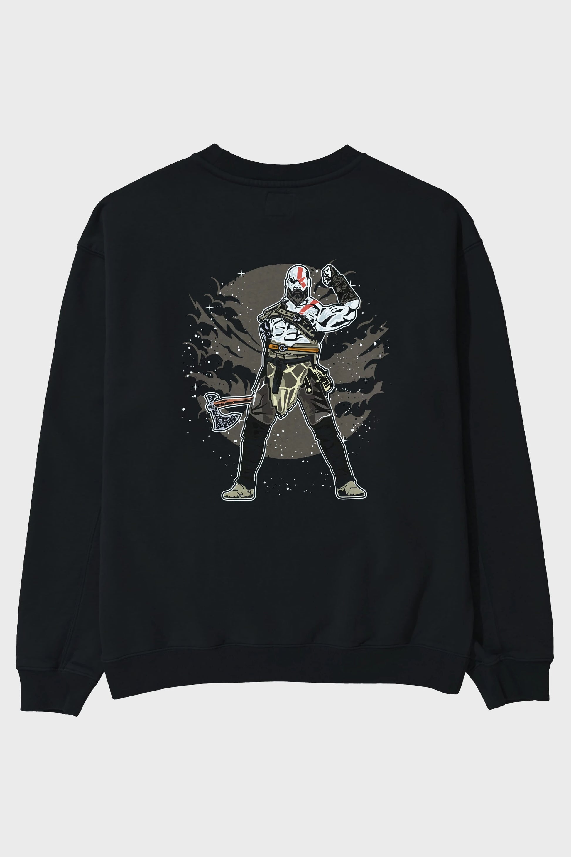GOD OF WAR Arka Baskılı Oversize Sweatshirt Erkek Kadın Unisex