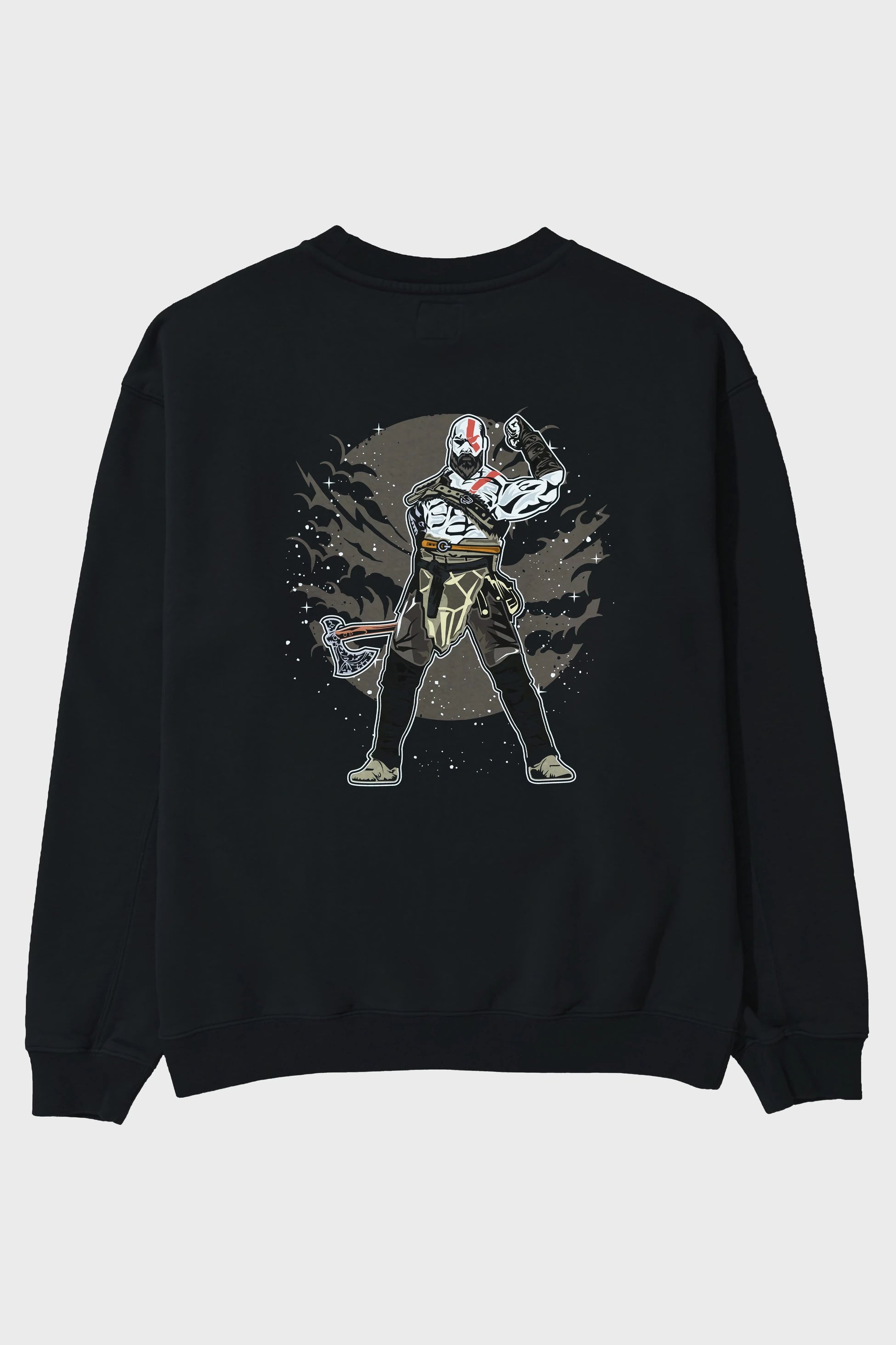 GOD OF WAR Arka Baskılı Oversize Sweatshirt Erkek Kadın Unisex