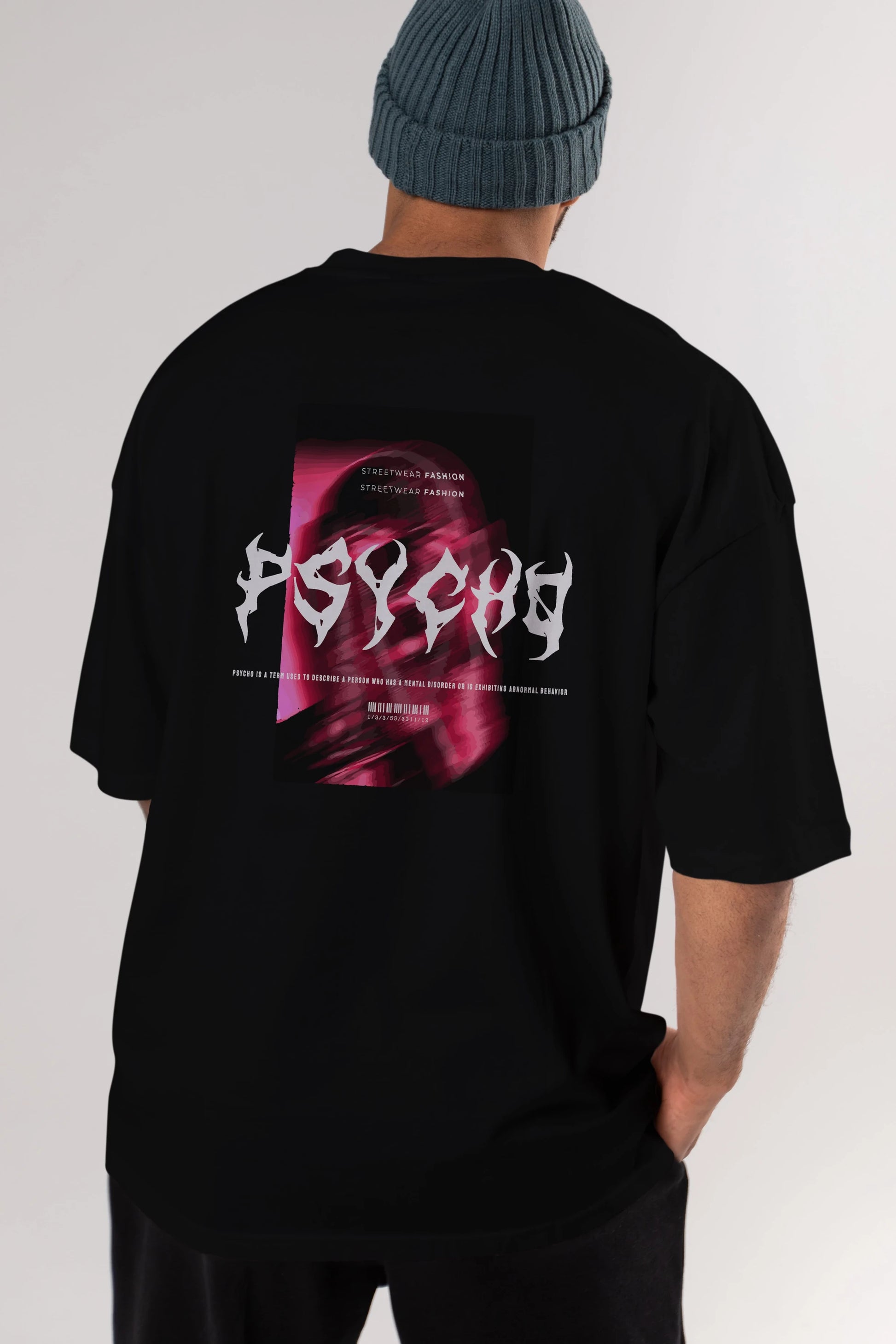 Psycho Streetwear Arka Baskılı Oversize t-shirt Erkek Kadın Unisex