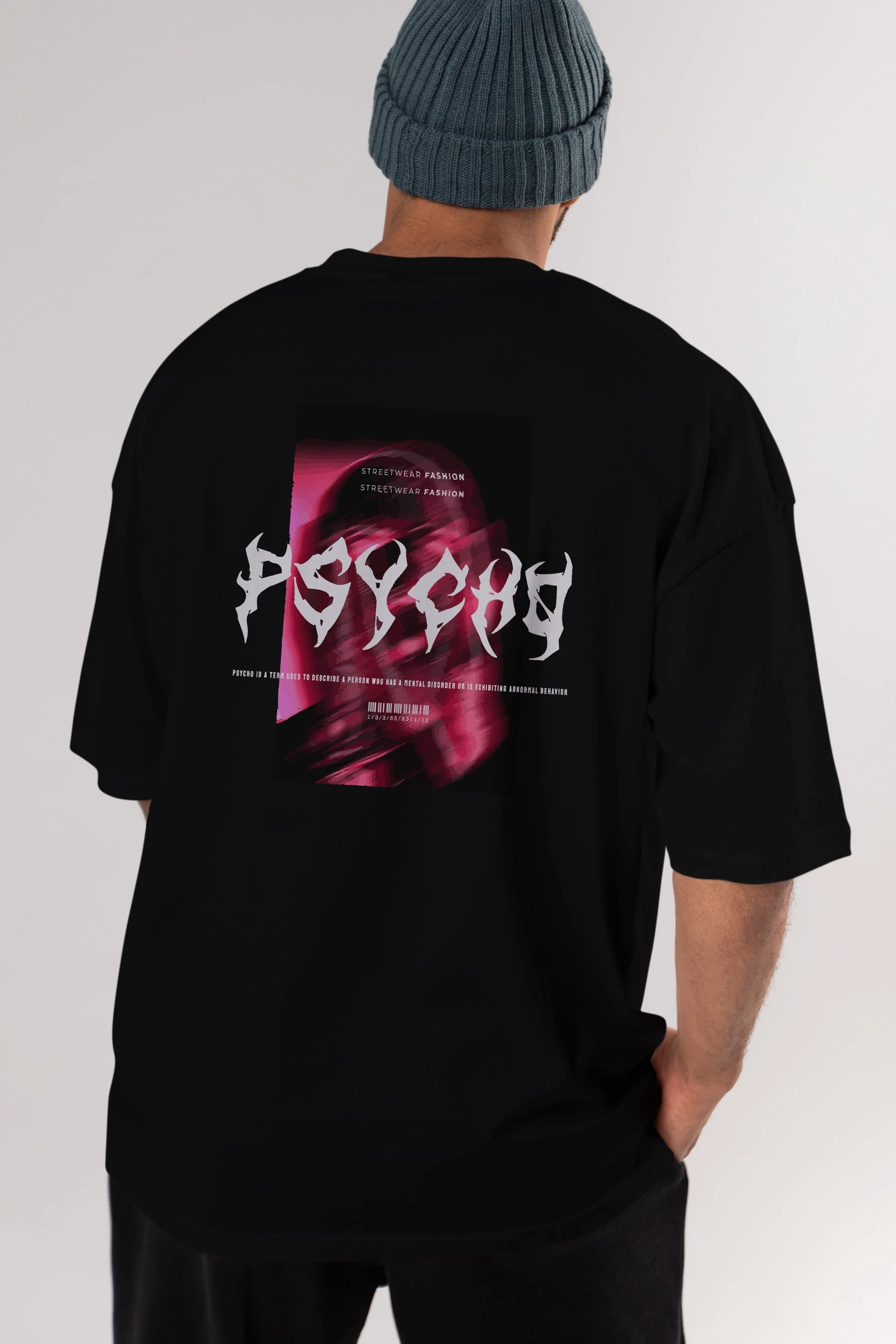 Psycho Streetwear Arka Baskılı Oversize t-shirt Erkek Kadın Unisex