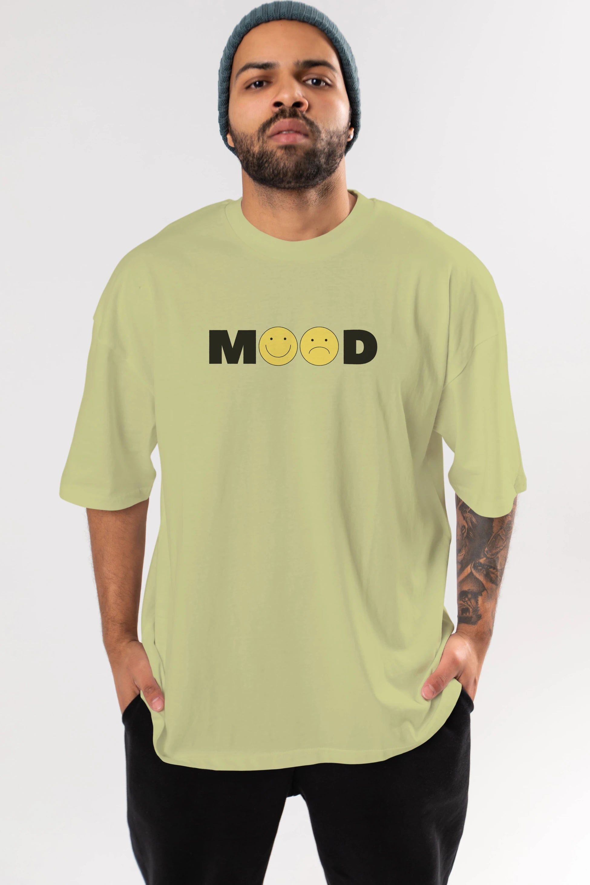 Mood Ön Baskılı Oversize t-shirt Erkek Kadın Unisex