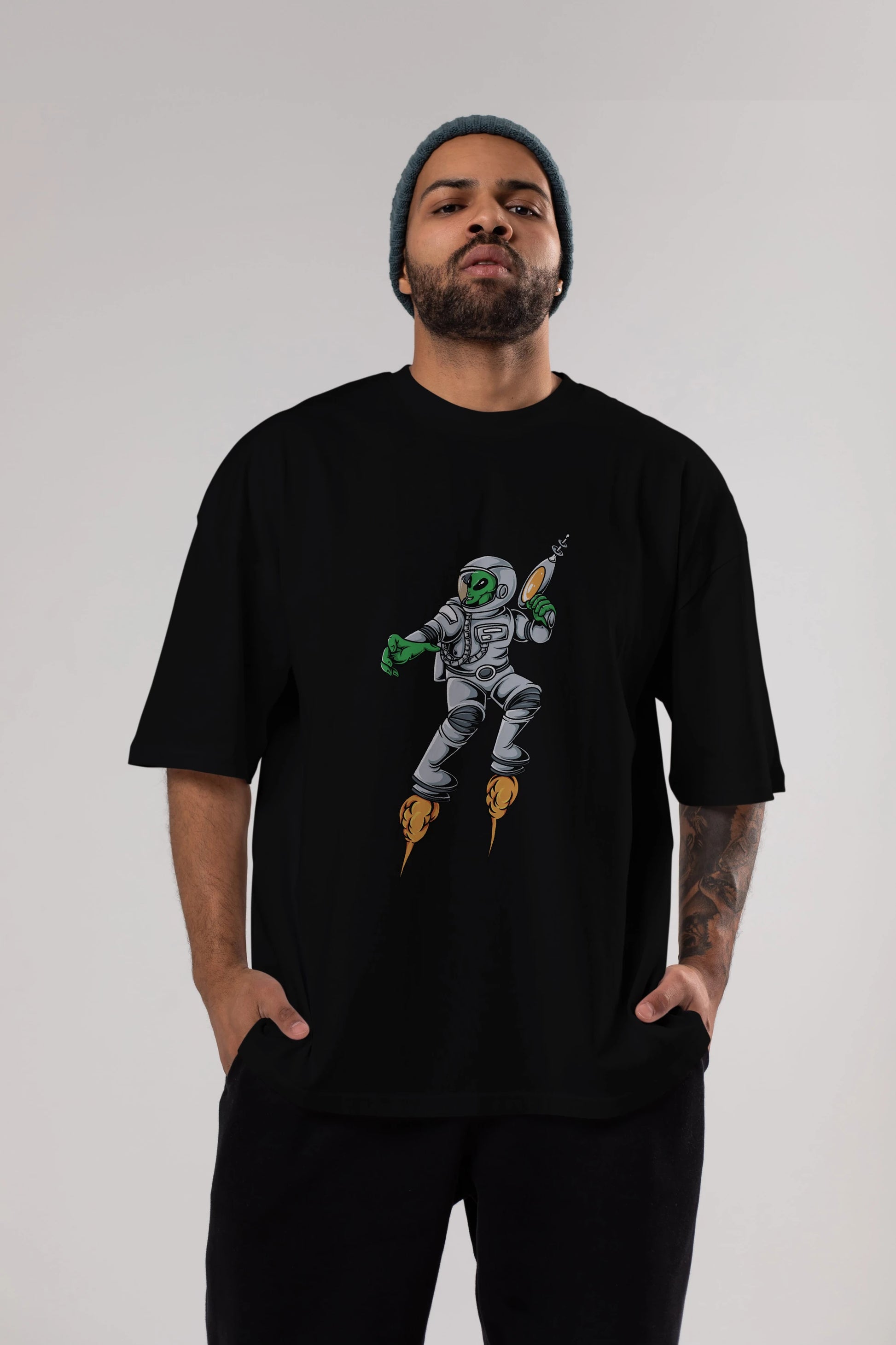 Alien Wars Ön Baskılı Oversize t-shirt Erkek Kadın Unisex