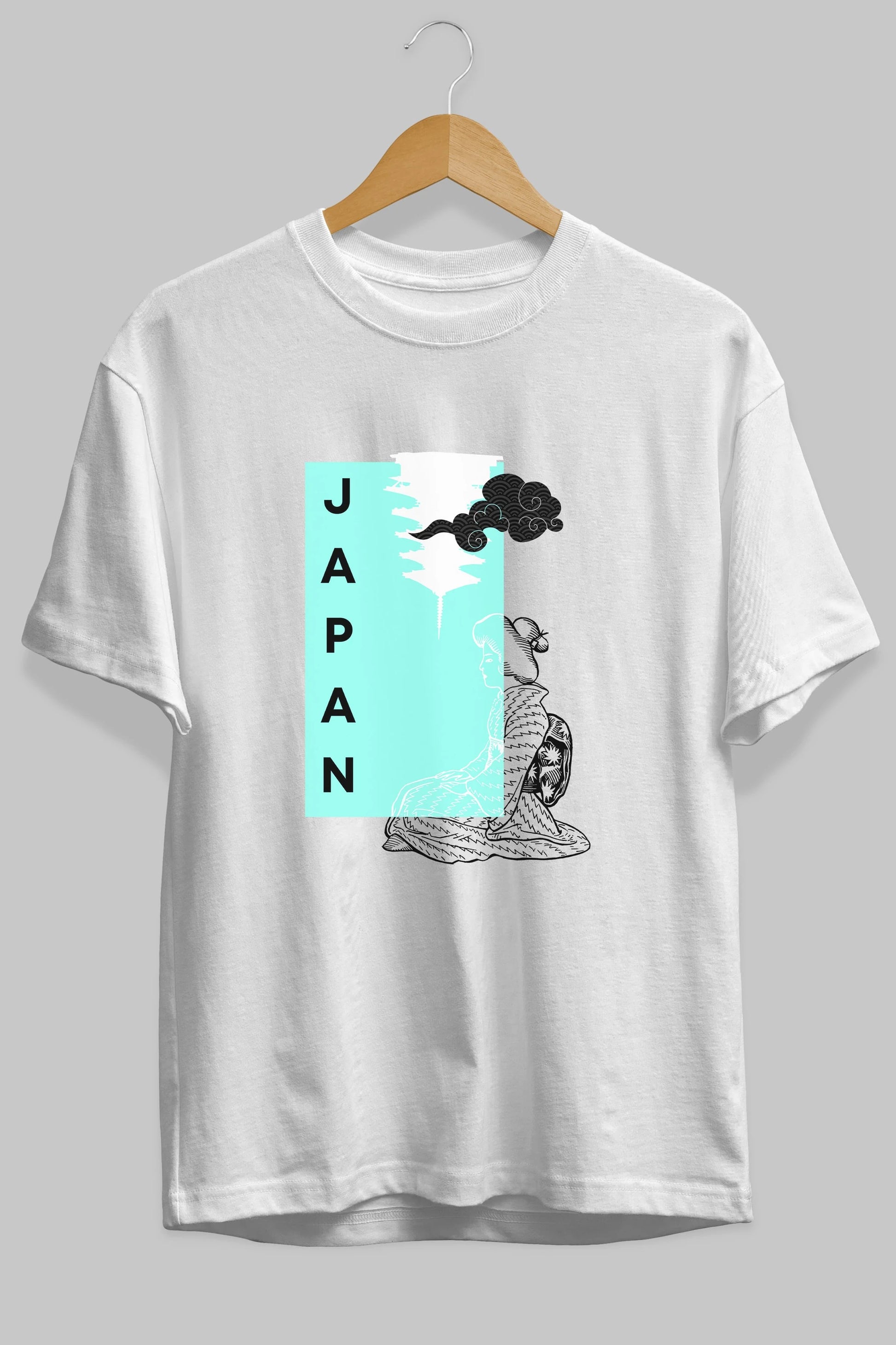 Japan Yazılı Streetwear Ön Baskılı Oversize t-shirt Erkek Kadın Unisex