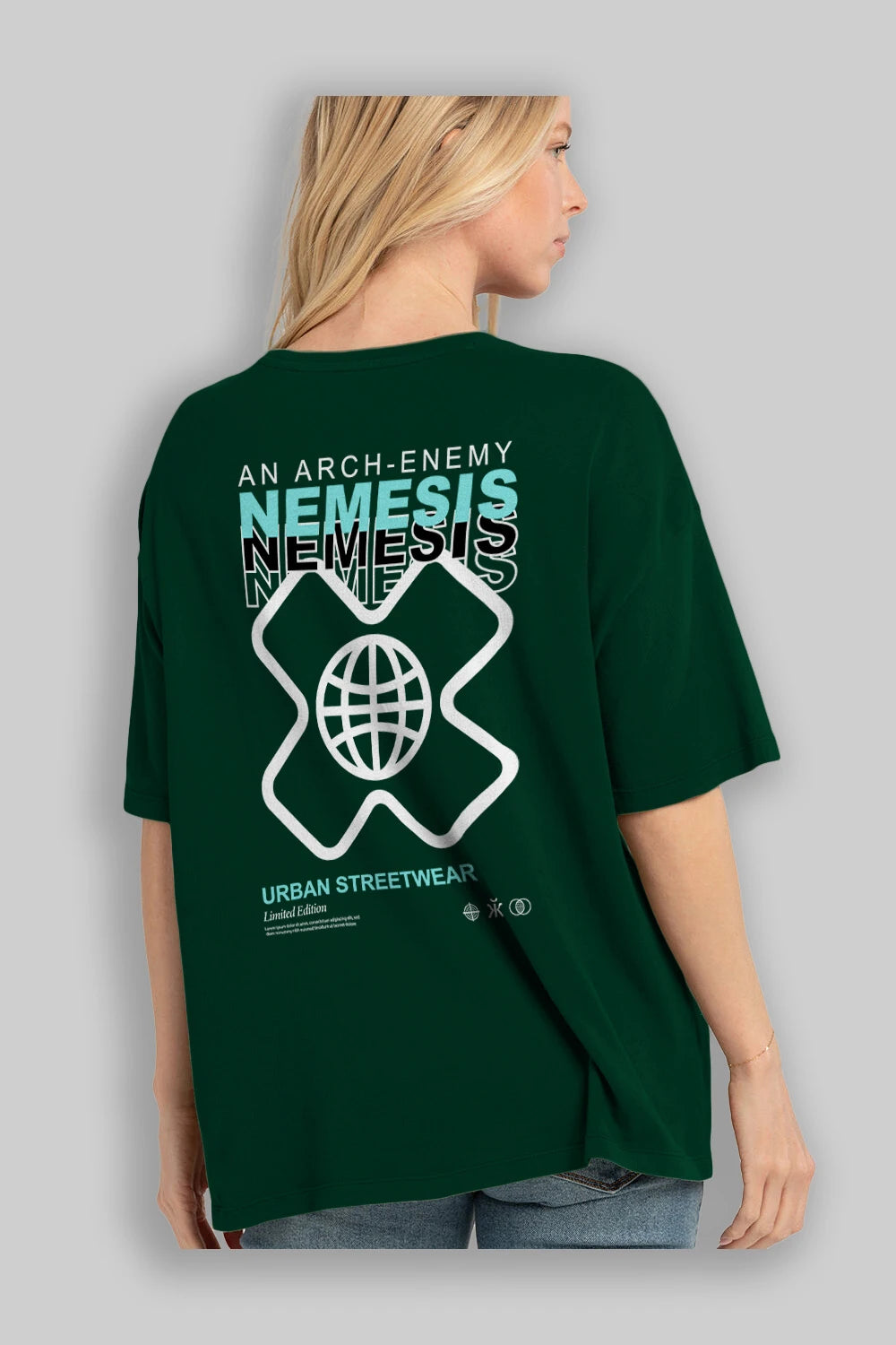 Nemesis Urban Arka Baskılı Oversize t-shirt Erkek Kadın Unisex