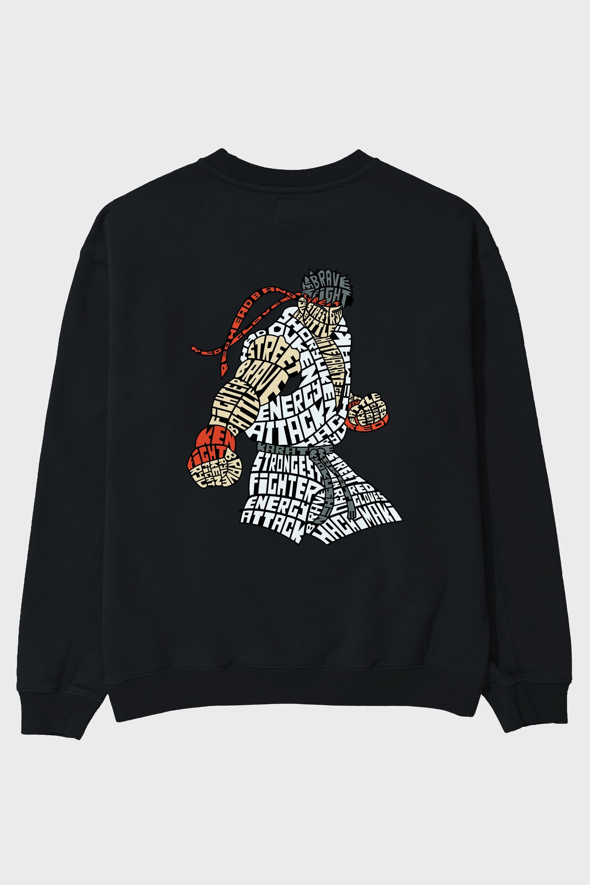 Hadouken Arka Baskılı Oversize Sweatshirt Erkek Kadın Unisex