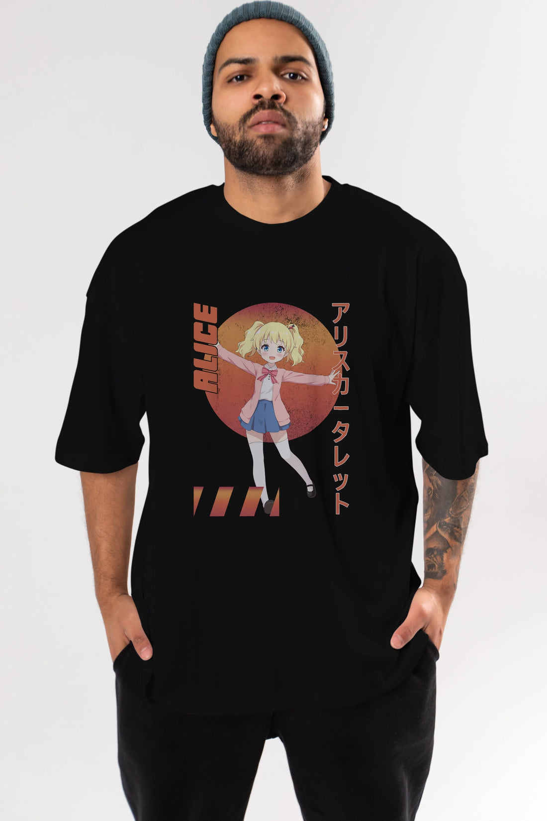Alice Cartelet 15 Anime Ön Baskılı Oversize t-shirt %100 pamuk Erkek Kadın Unisex
