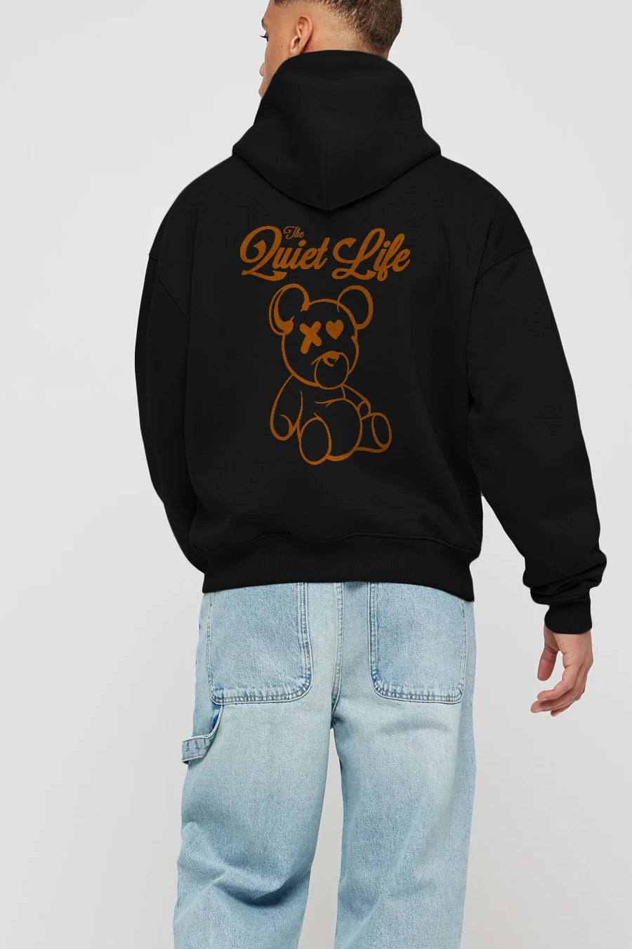 The Life Bear Arka Baskılı Hoodie Oversize Kapüşonlu Sweatshirt Erkek Kadın Unisex