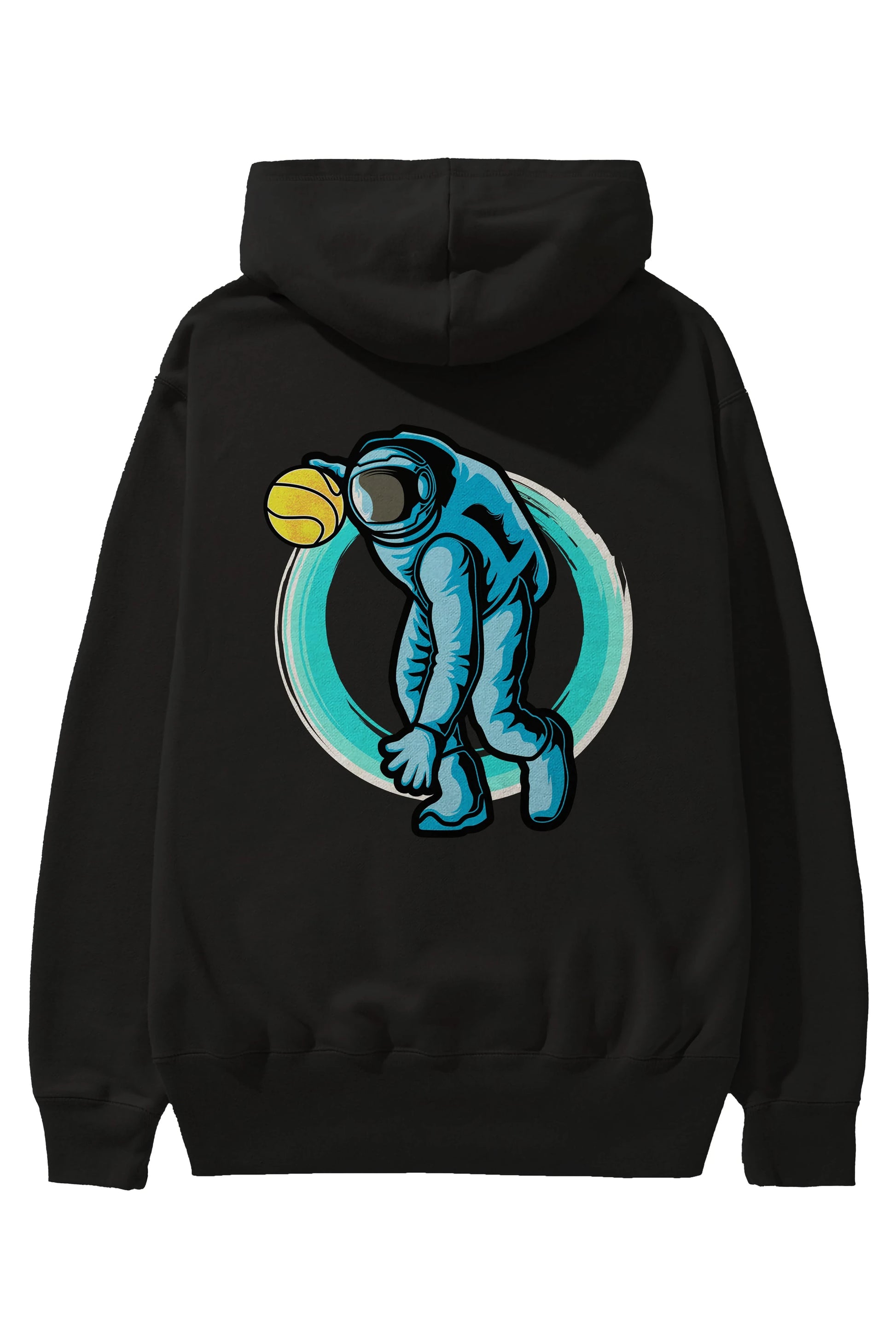 Astronaut Dribble Arka Baskılı Hoodie Oversize Kapüşonlu Sweatshirt Erkek Kadın Unisex