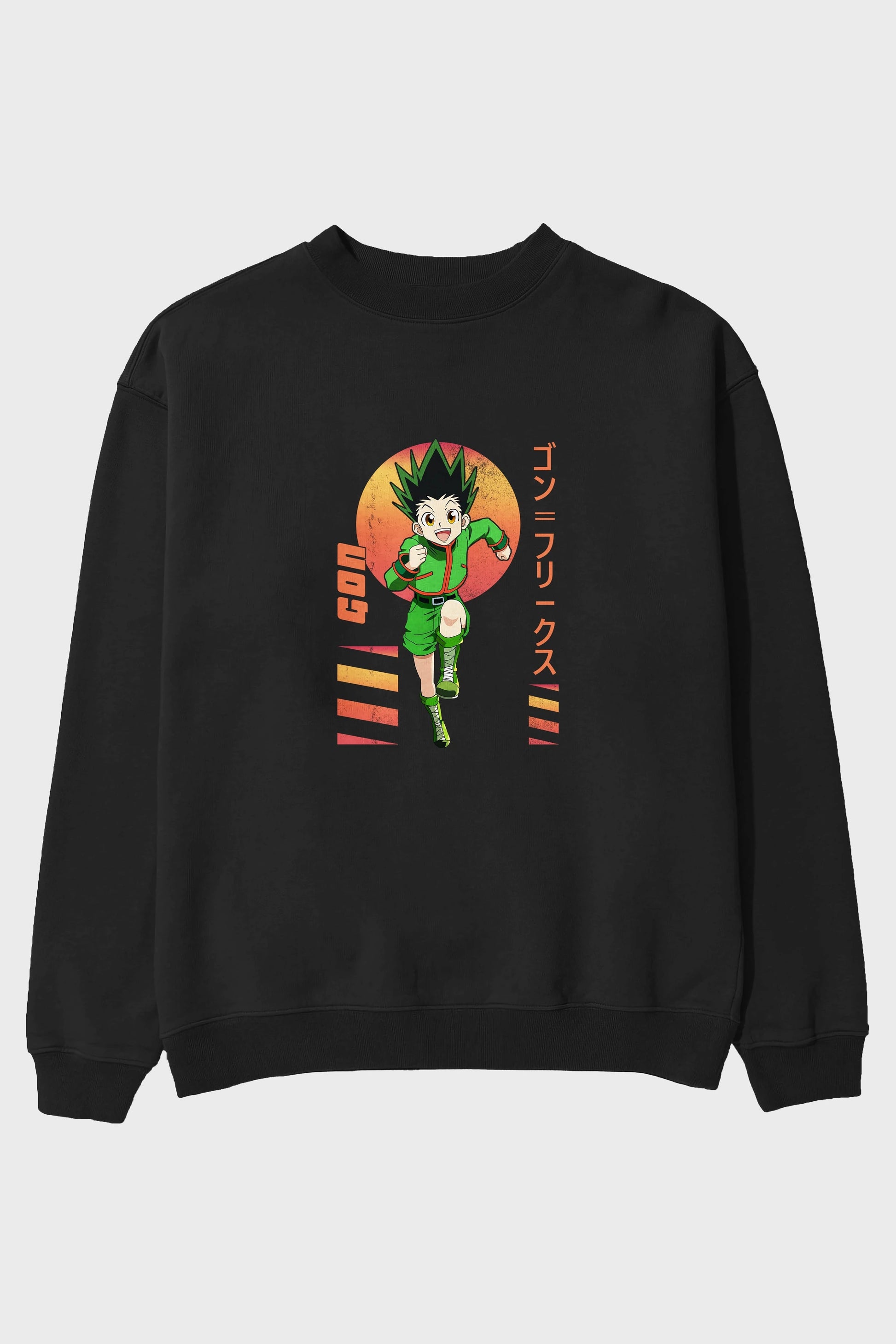Gon Freecss HUNTER X HUNTER 2 Anime Ön Baskılı Oversize Sweatshirt Erkek Kadın Unisex