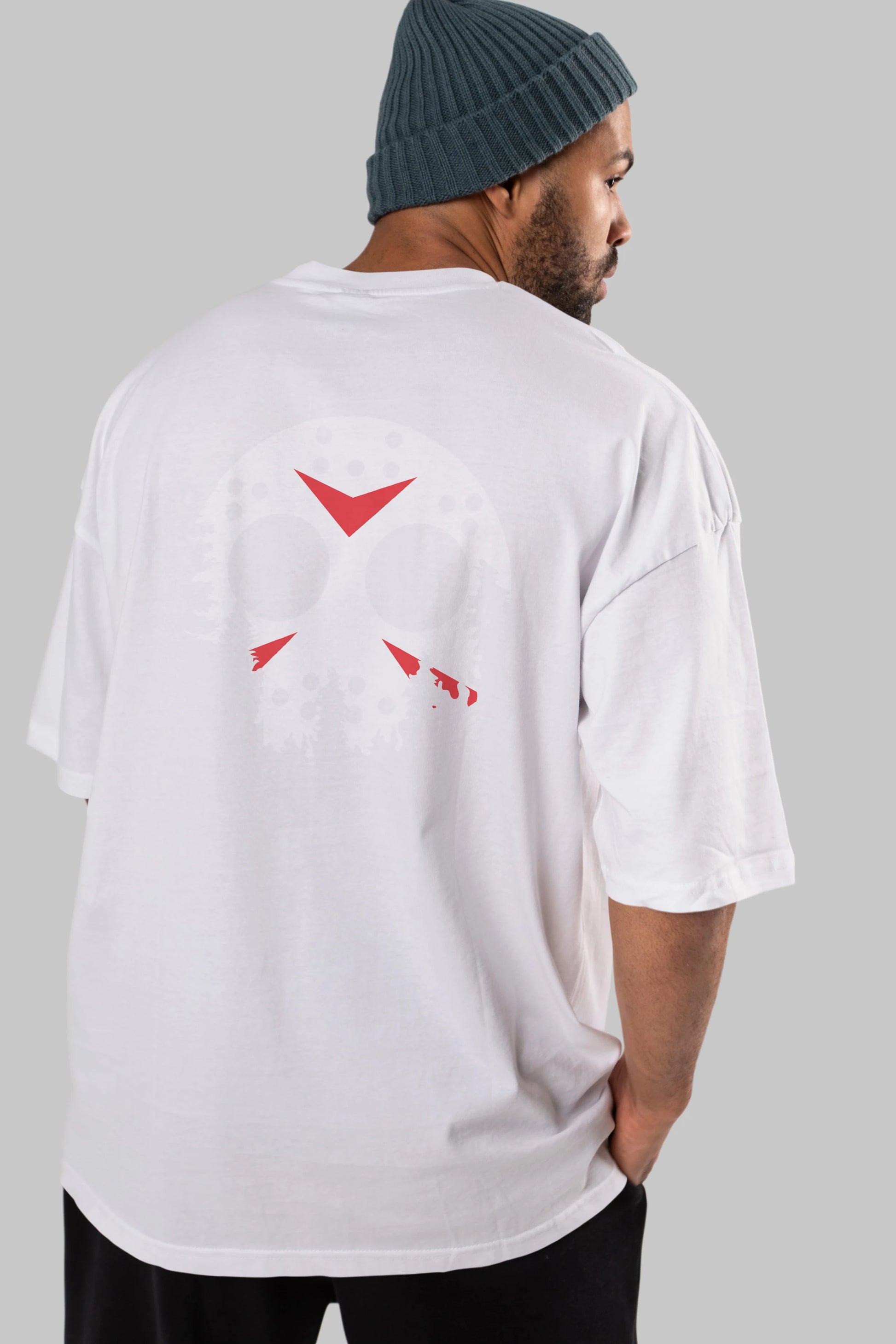 Jason Moon Arka Baskılı Oversize t-shirt %100 pamuk Erkek Kadın Unisex