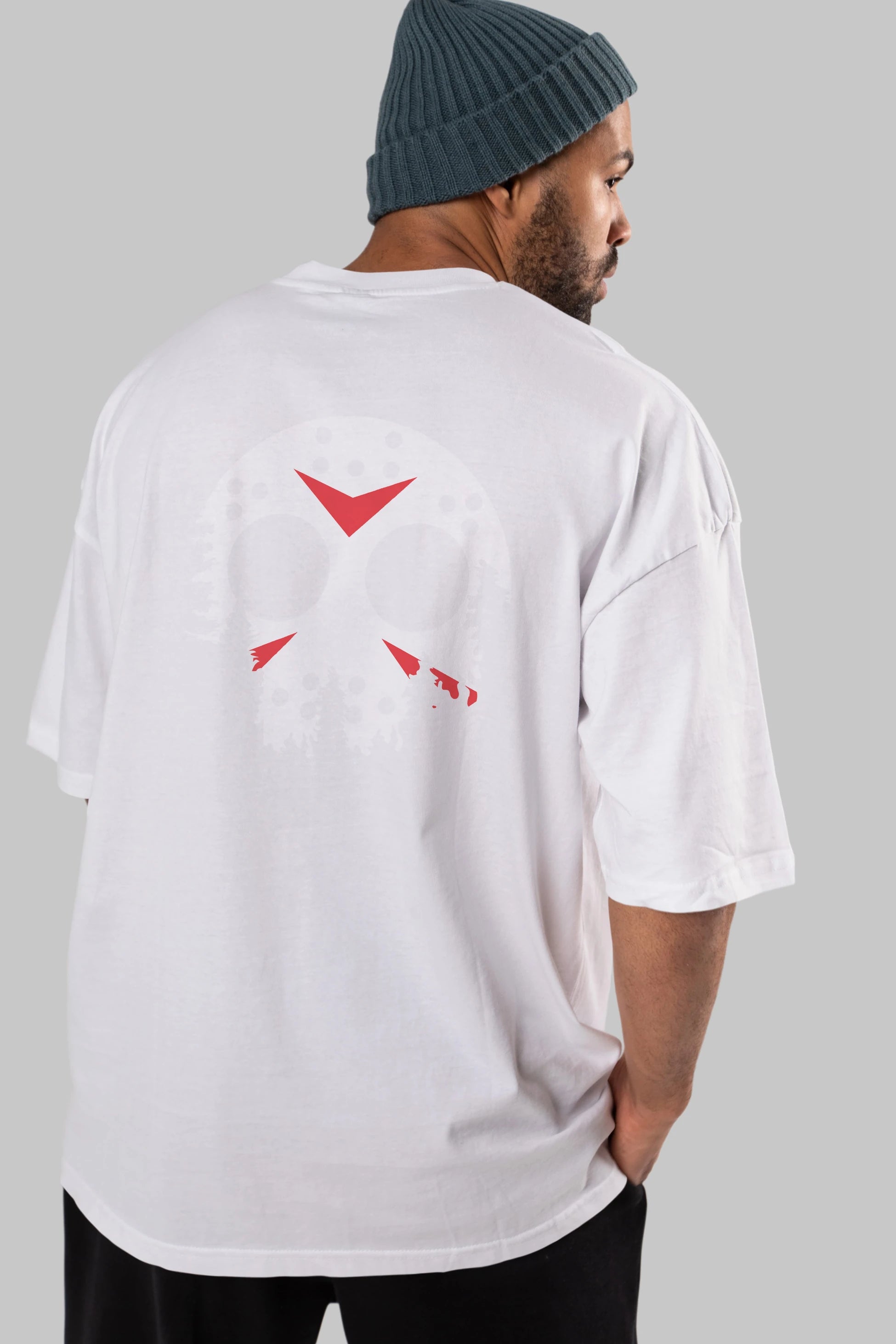 Jason Moon Arka Baskılı Oversize t-shirt %100 pamuk Erkek Kadın Unisex